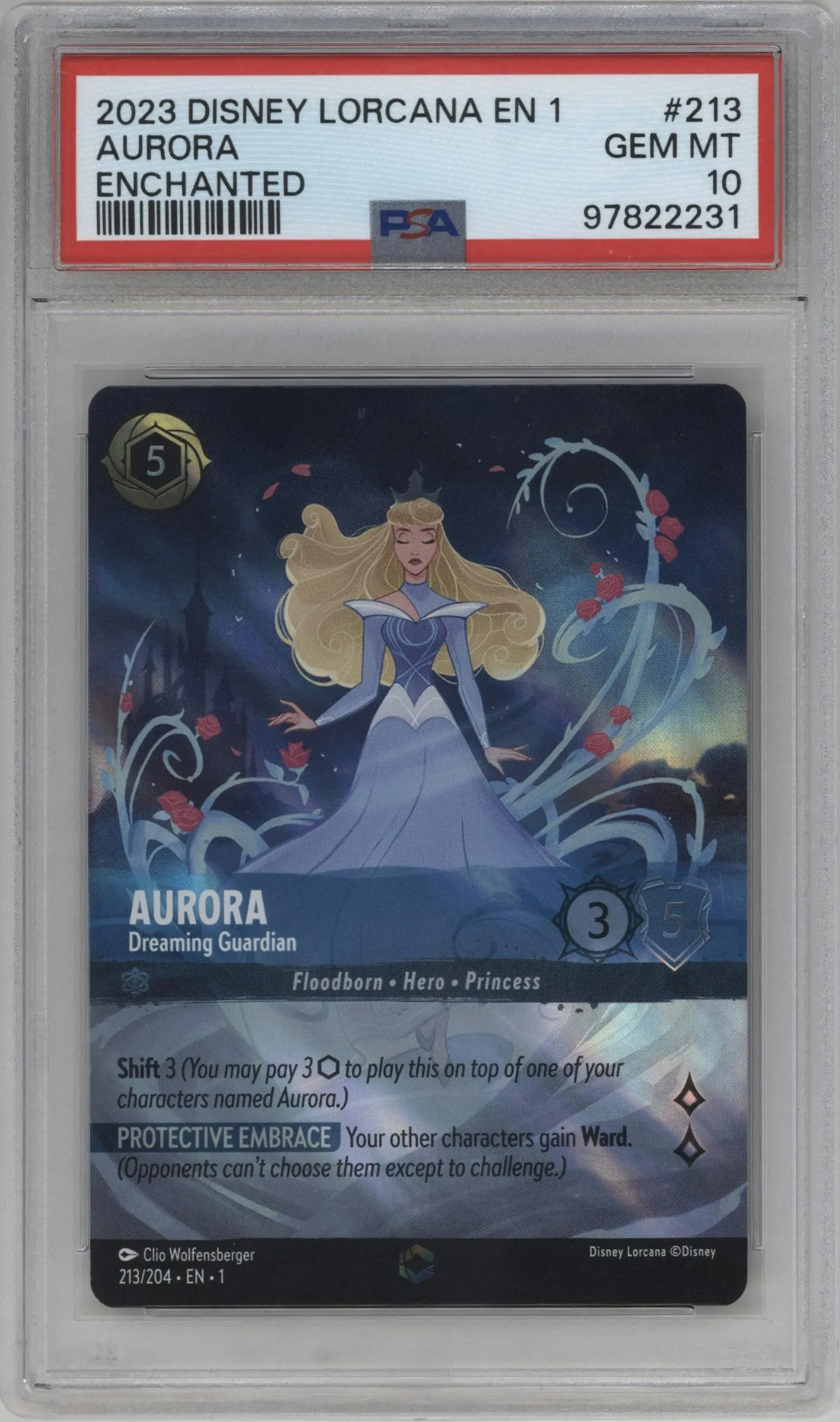 2023 Disney Lorcana The First Chapter Aurora Enchanted #213 PSA 10