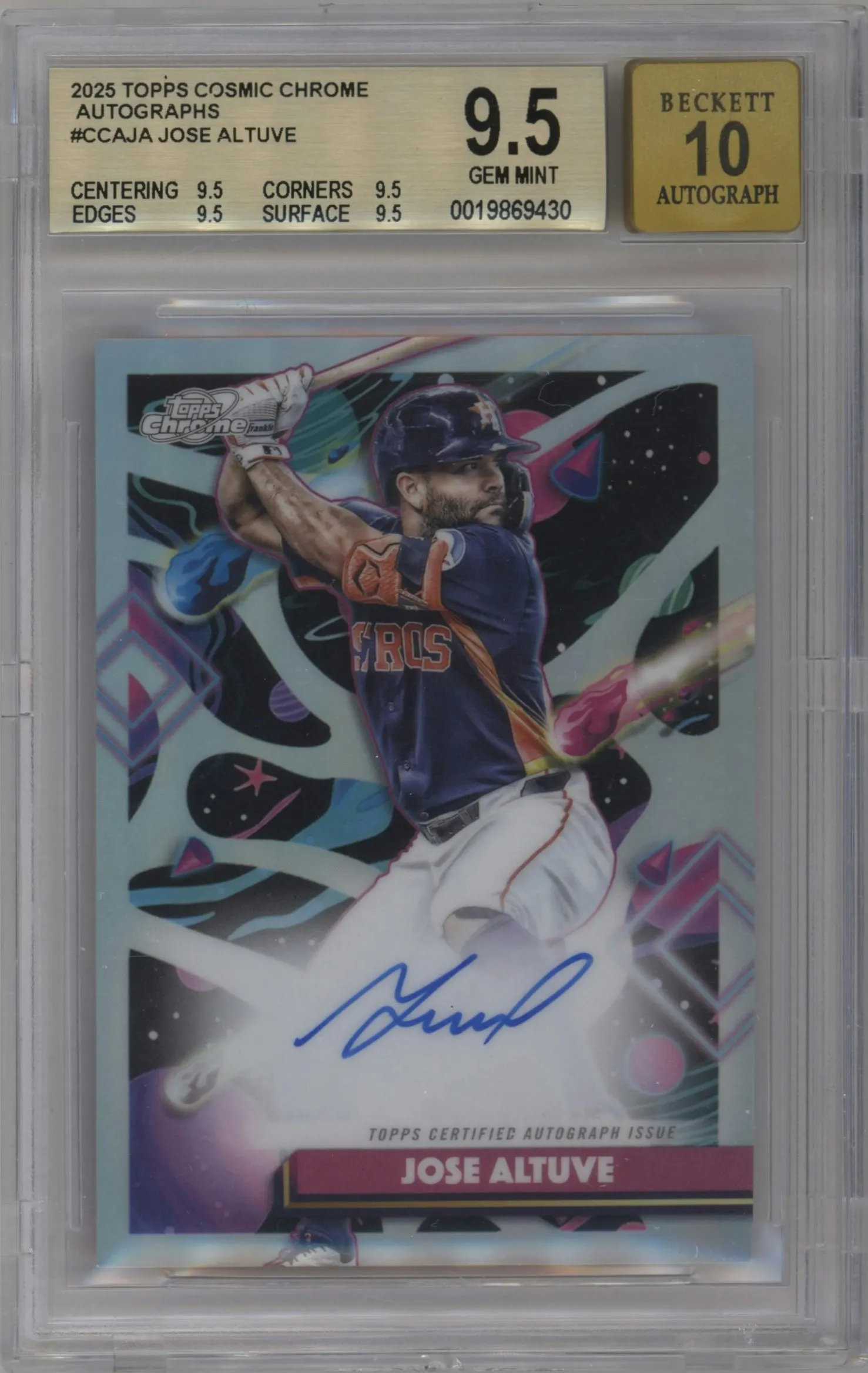 2025 Topps Chrome Cosmic Chr.Auto Jose Altuve #CCA-JA BGS 9.5
