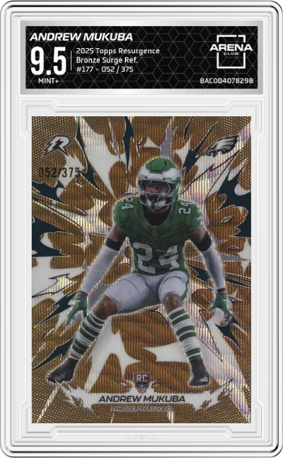 2025 Topps Resurgence Andrew Mukuba Bronze Surge Refractor #177 ARENA CLUB 9.5