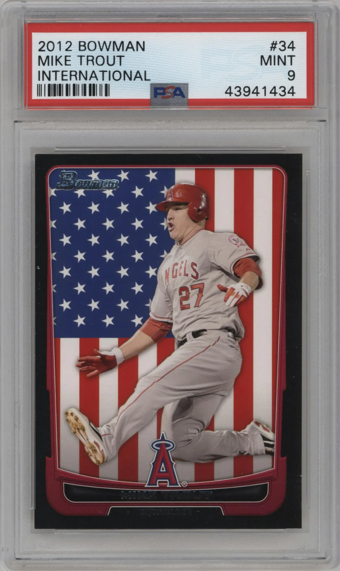 2012 Bowman Mike Trout International #34 PSA 9