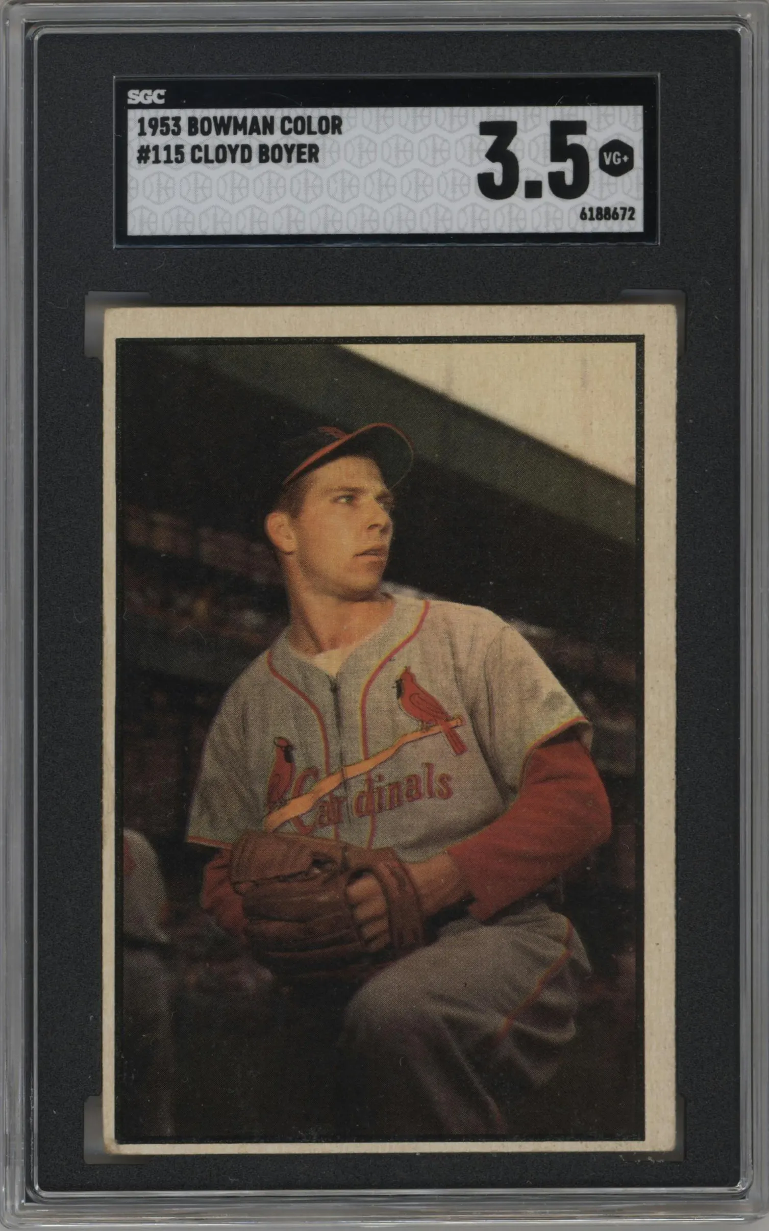 1953 Bowman Color Cloyd Boyer SGC VERY GOOD+ 3.5 #115 SGC 3.5