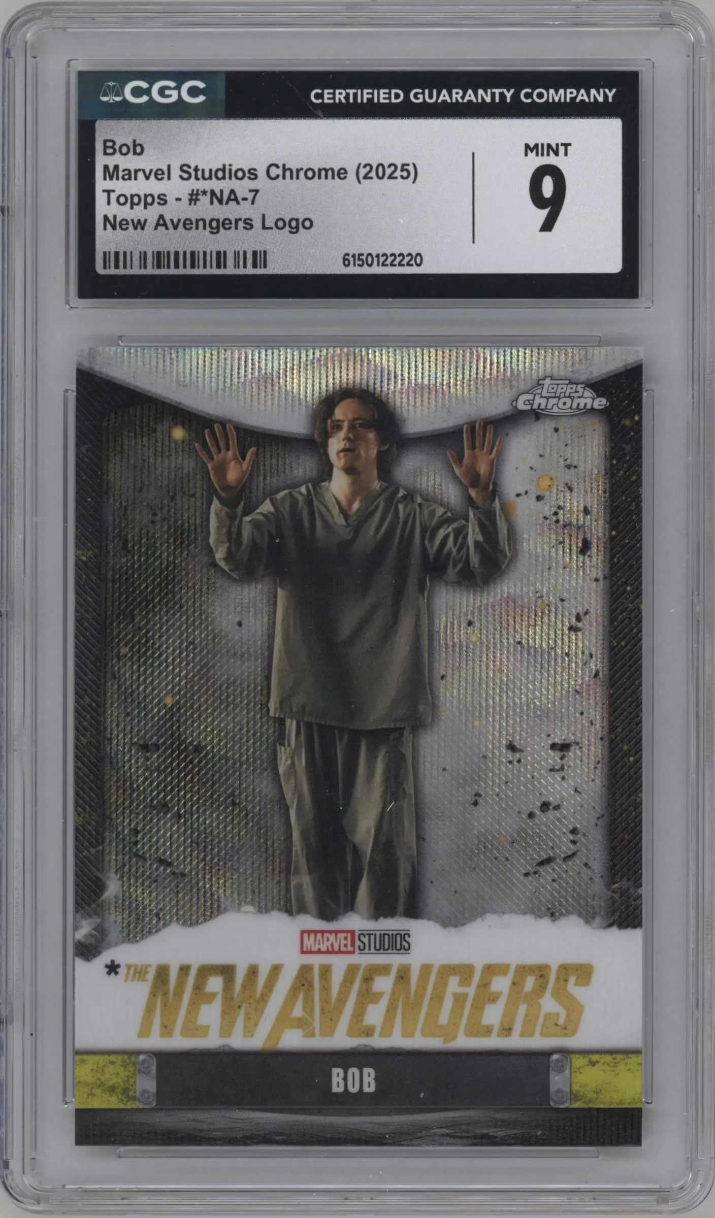 2025 Topps Chrome Marvel Studios New Avengers Logo Var. Bob #NA-7 CGC 9