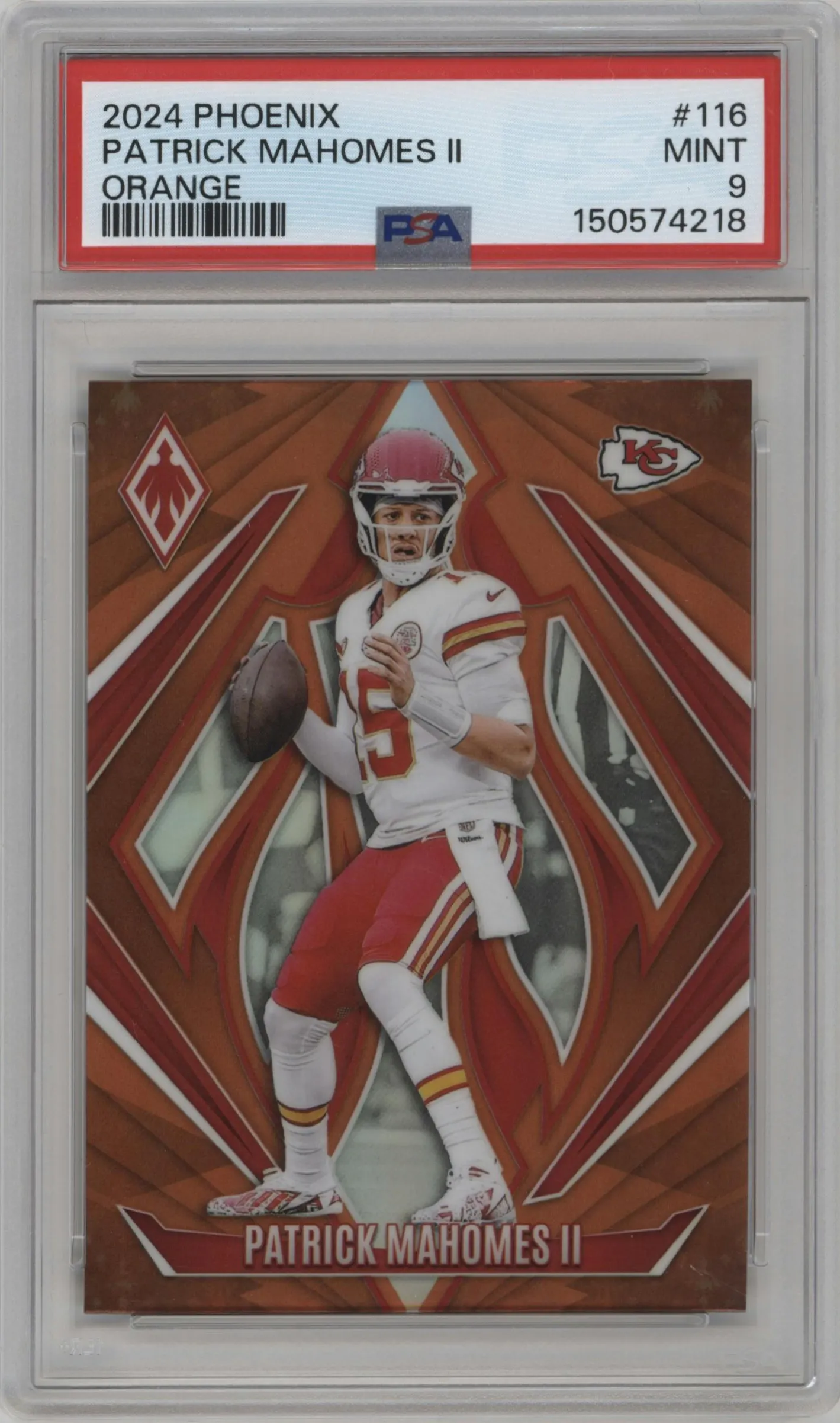 2024 Panini Phoenix Patrick Mahomes II Orange #116 PSA 9