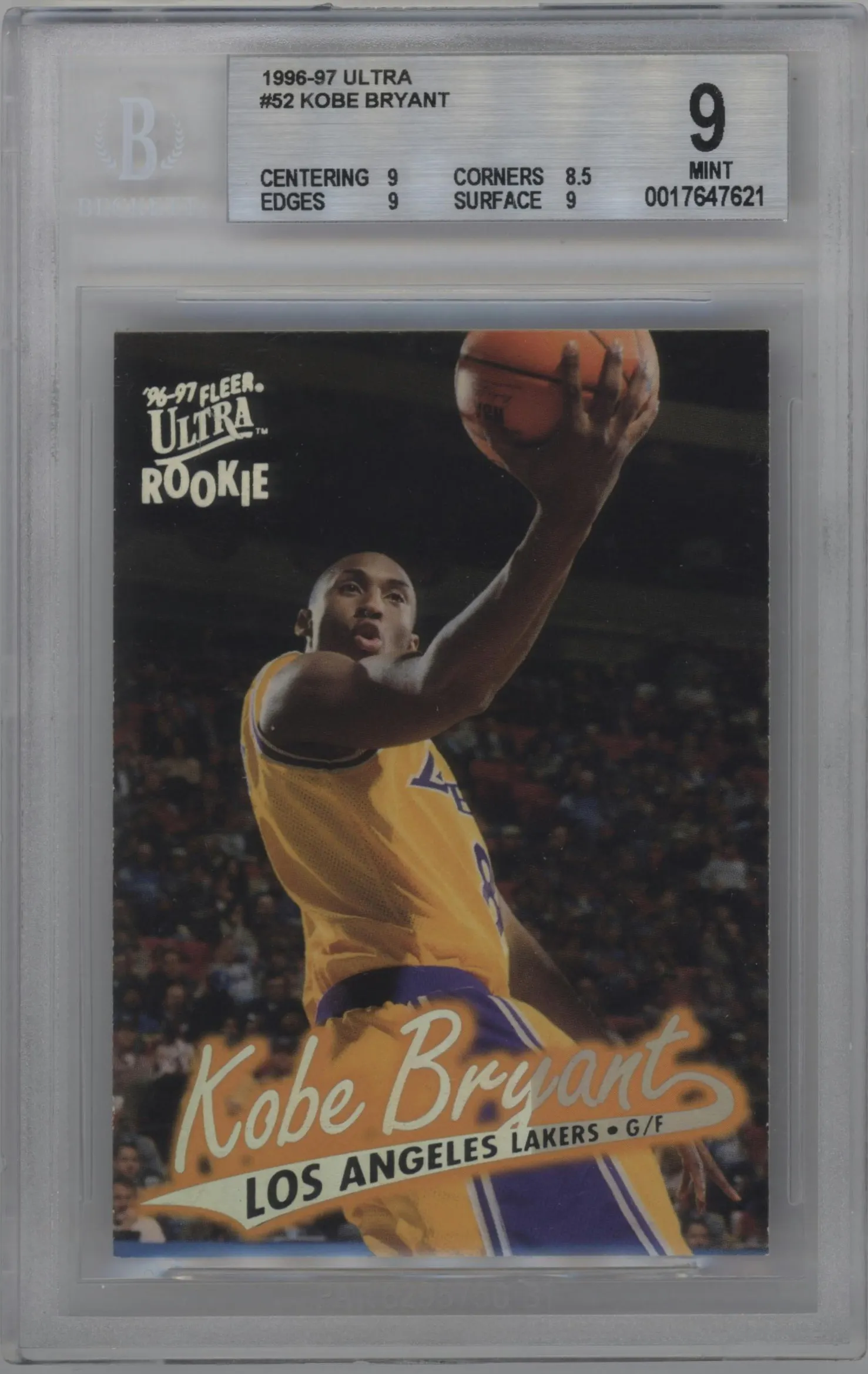 1996 Fleer Ultra Kobe Bryant #52 BGS 9