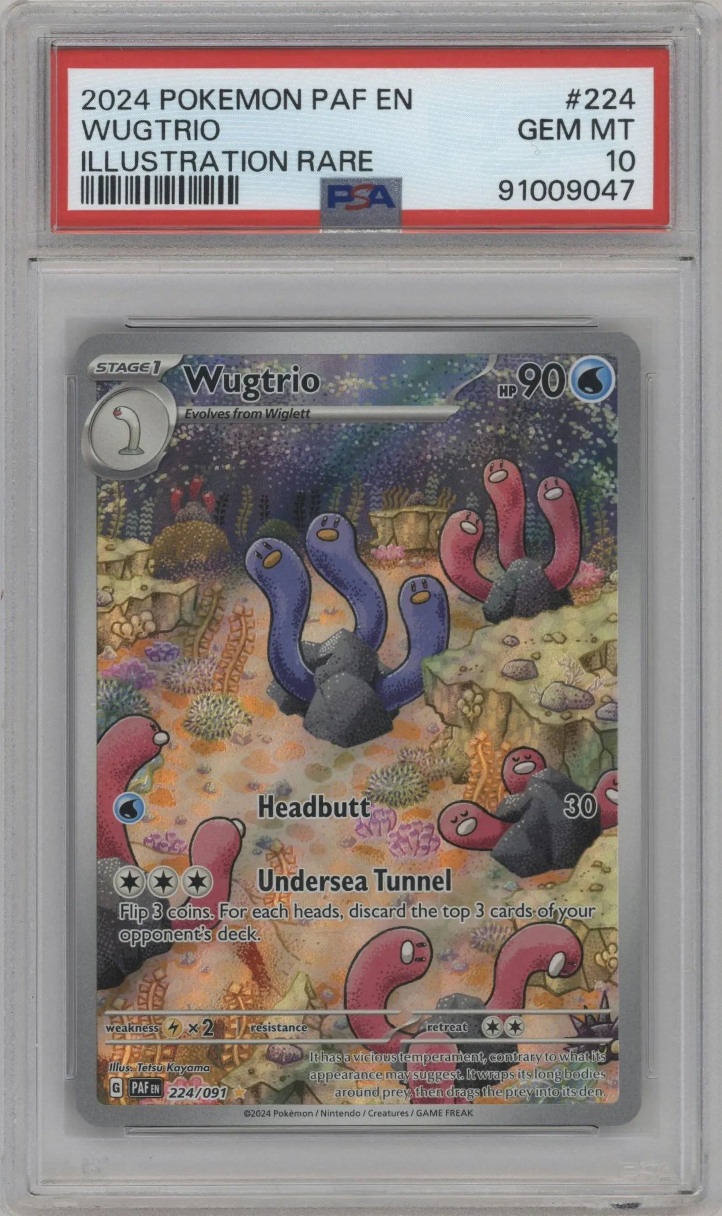 2024 Pokemon SV Paldean Fates Wugtrio #224 PSA 10