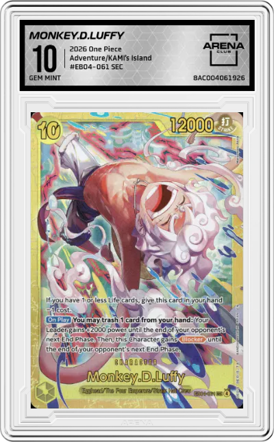 2026 One Piece Adventure/KAMI’s Island Monkey.D.Luffy SEC #EB04-061 SEC ARENA CLUB 10