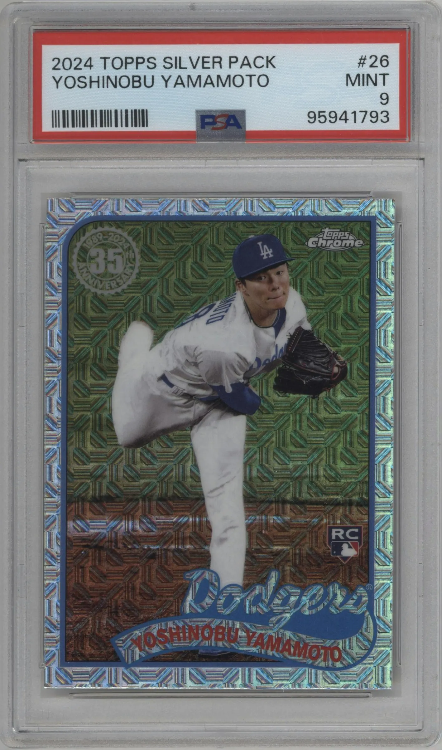 2024 Topps Series 2 Silver Pack 1989 Topps Yoshinobu Yamamoto #2T89C-26 PSA 9