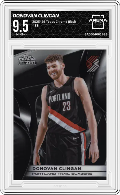 2025 Topps Chrome Black Donovan Clingan #88 ARENA CLUB 9.5