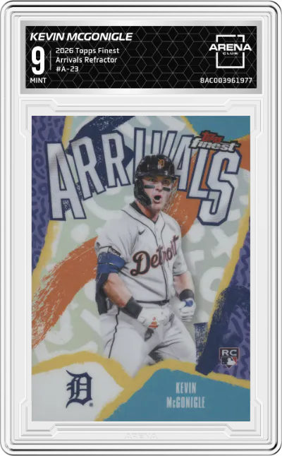 2026 Topps Finest Arrivals Kevin McGonigle Refractor #A-23 ARENA CLUB 9