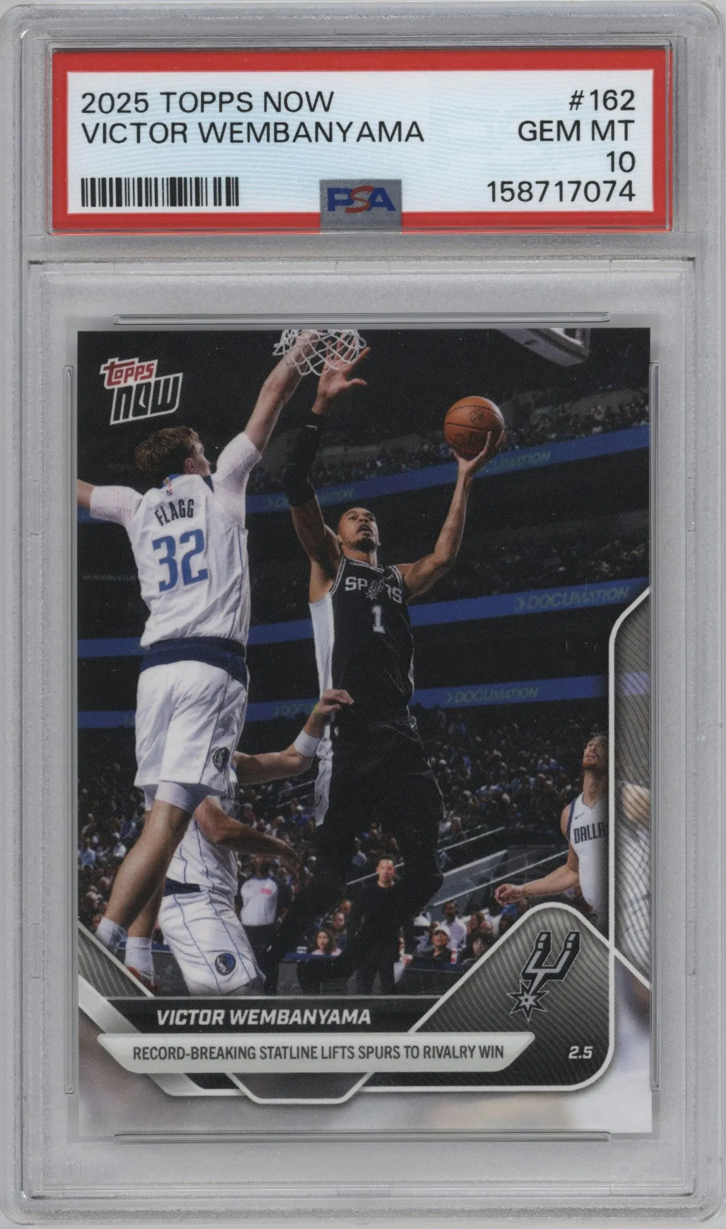 2025 Topps Now Victor Wembanyama #162 PSA 10