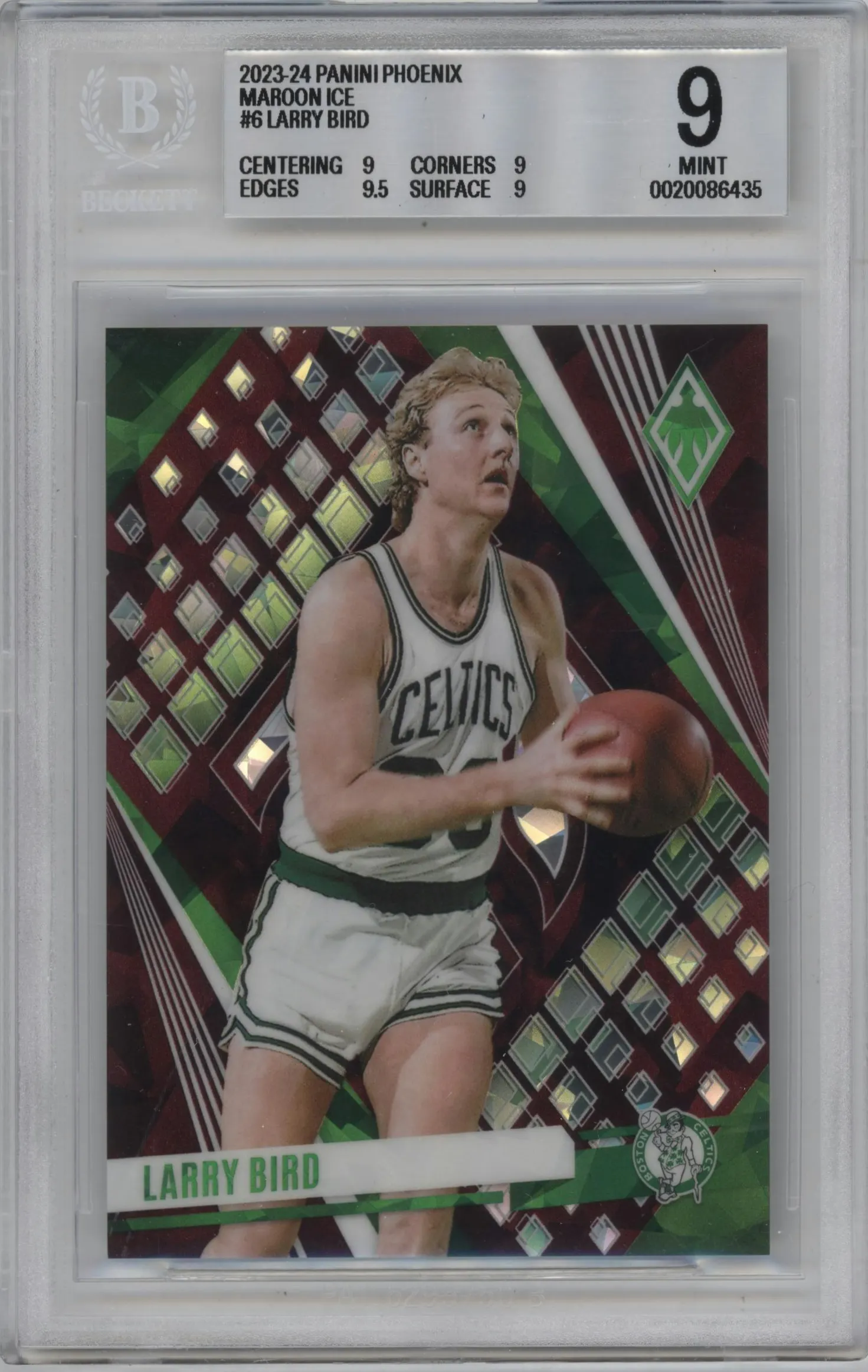 2023 Panini Phoenix Larry Bird Maroon Ice Phoenix #6 BGS 9