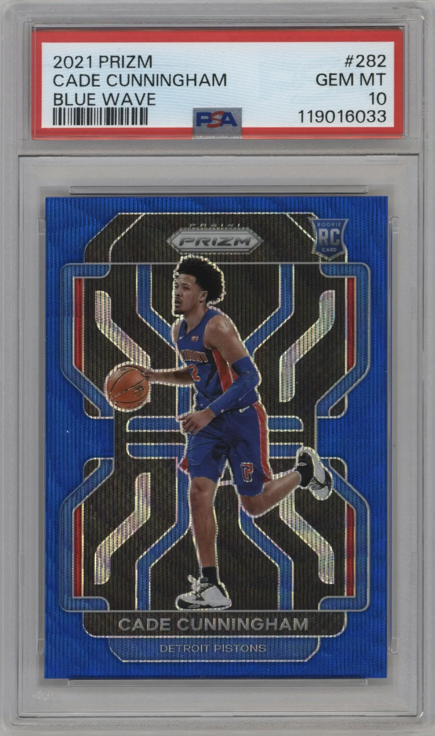 2021 Panini Prizm Cade Cunningham Blue Wave #282 PSA 10