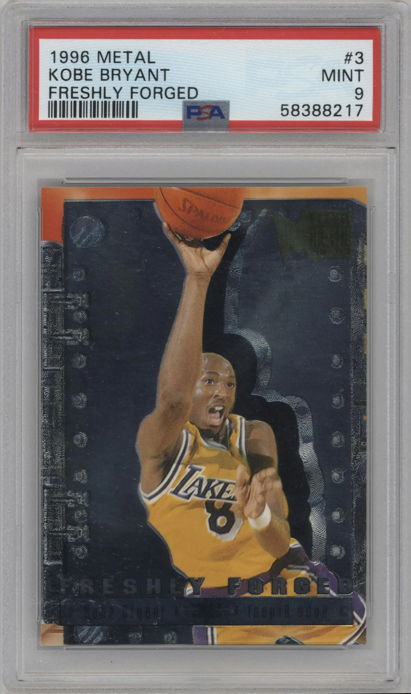 1996 Fleer Metal Freshly Forged Kobe Bryant #3 PSA 9