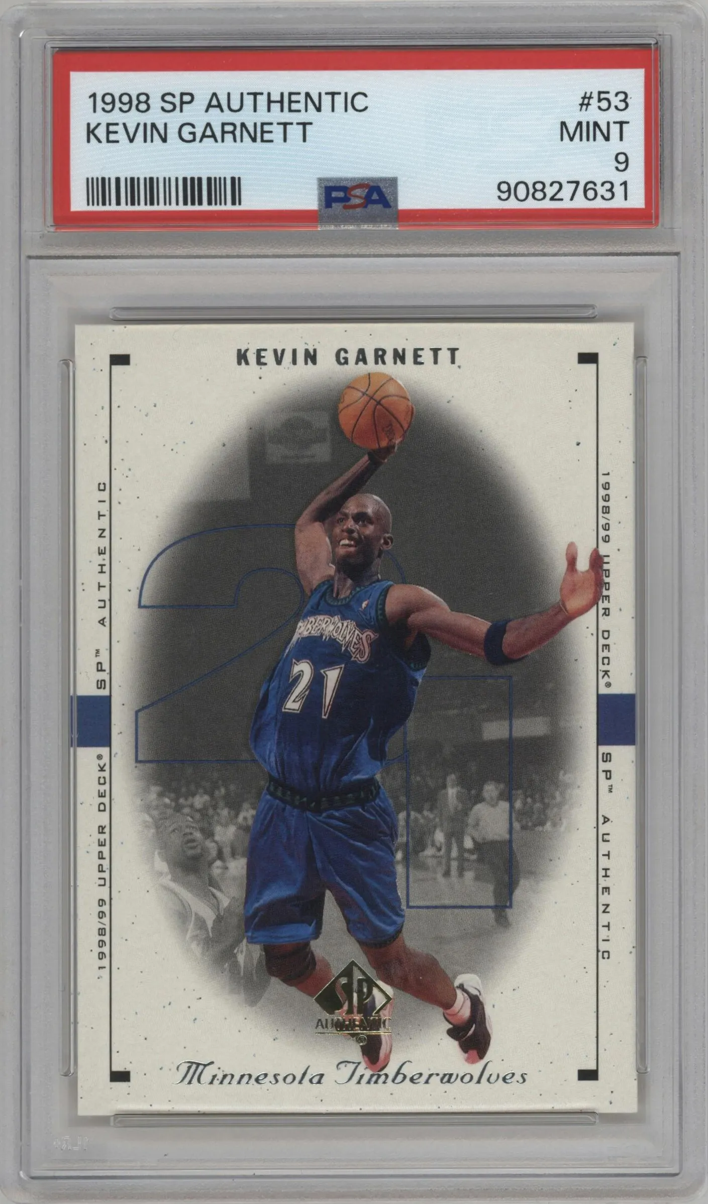 1998 SP Authentic Kevin Garnett #53 PSA 9