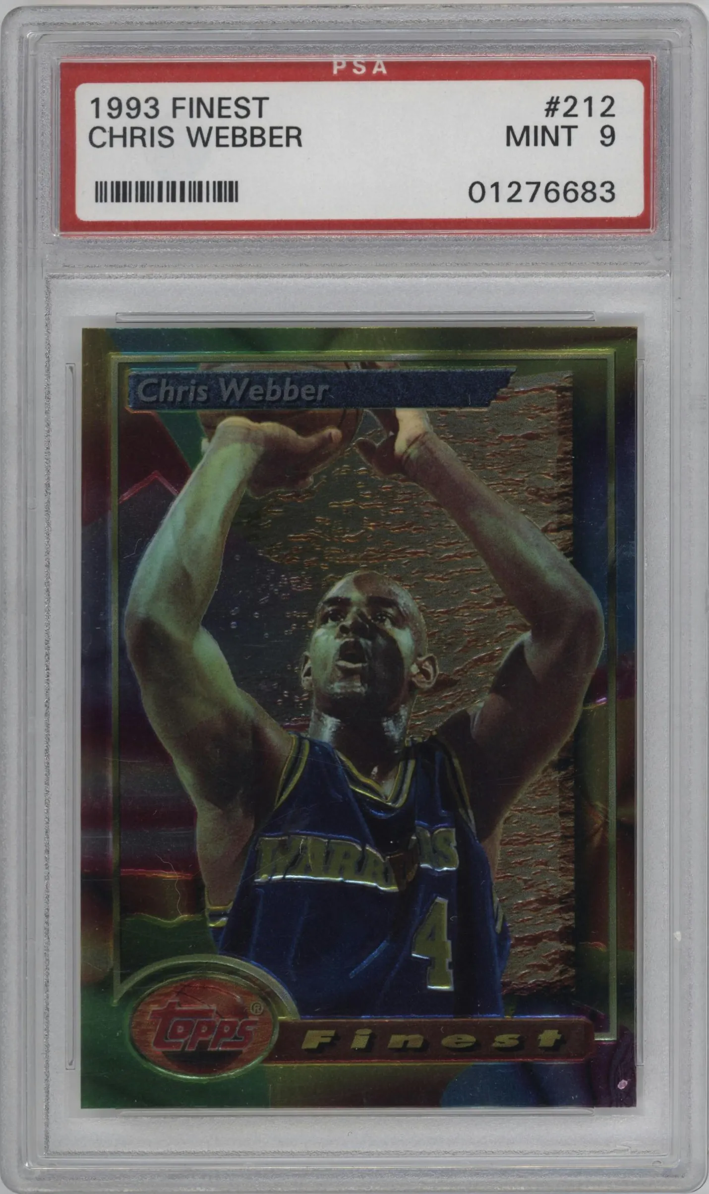 1993 Topps Finest Chris Webber #212 PSA 9