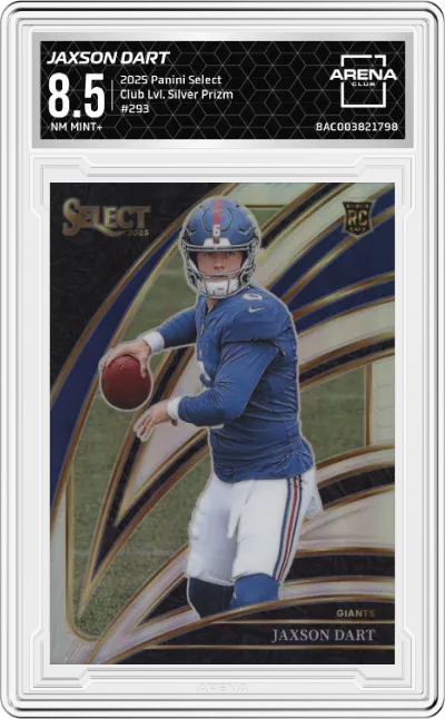 2025 Panini Select Club Lvl. Jaxson Dart Silver Prizm #293 ARENA CLUB 8.5