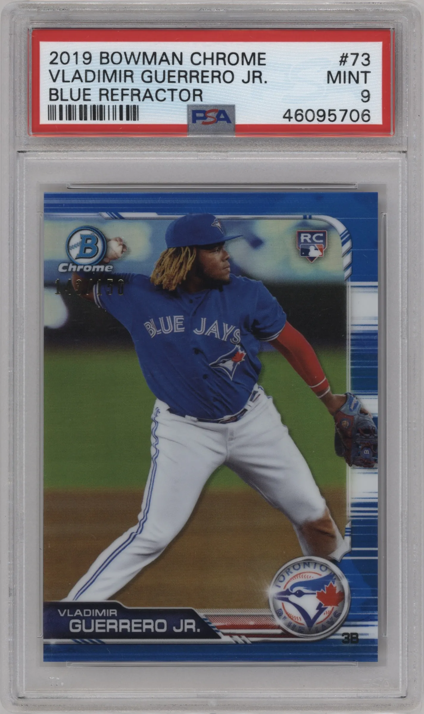 2019 Bowman Chrome Vladimir Guerrero Jr. Blue Refractor PSA 9