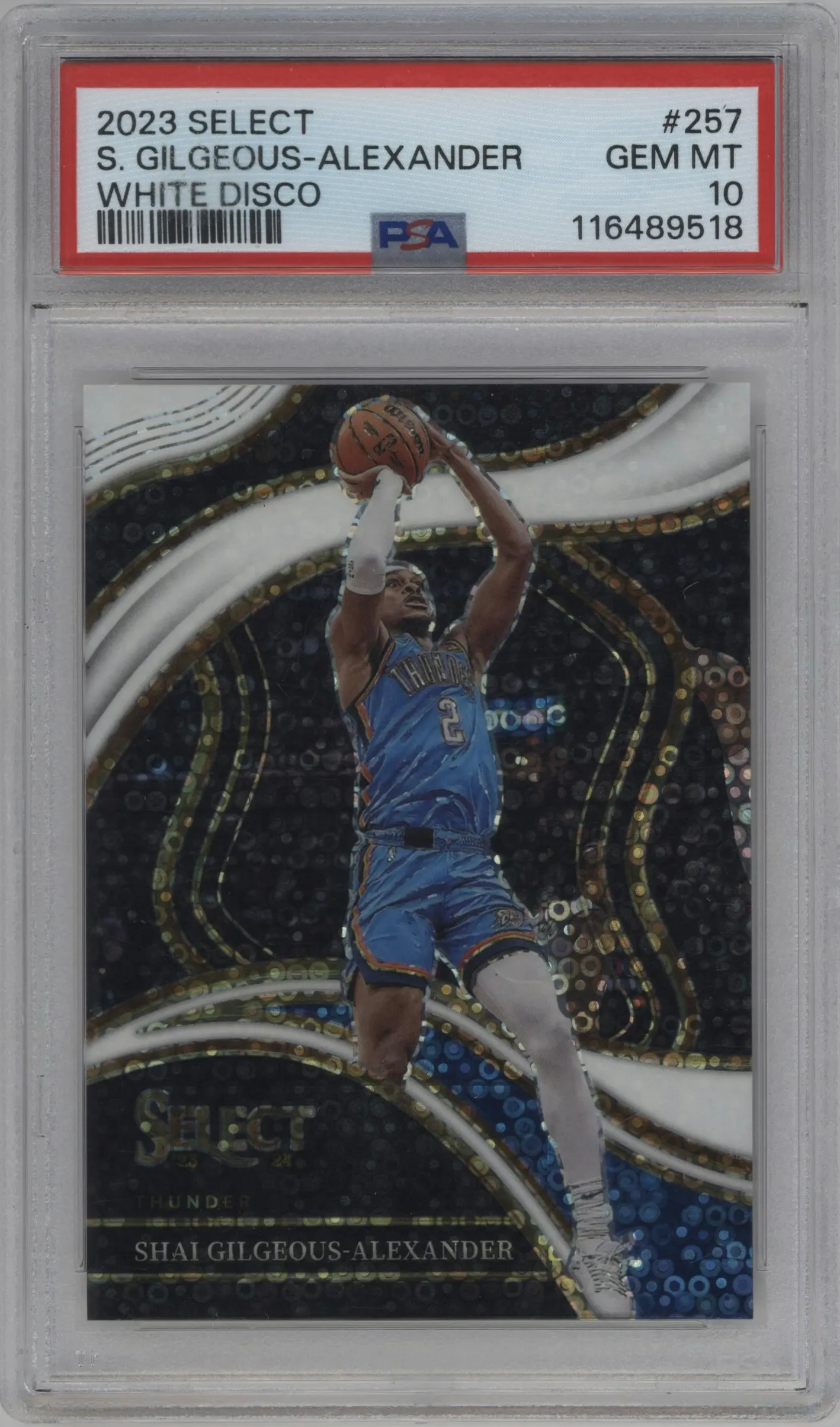 2023 Panini Select Courtside Shai Gilgeous-Alexander White Disco #257 PSA 10