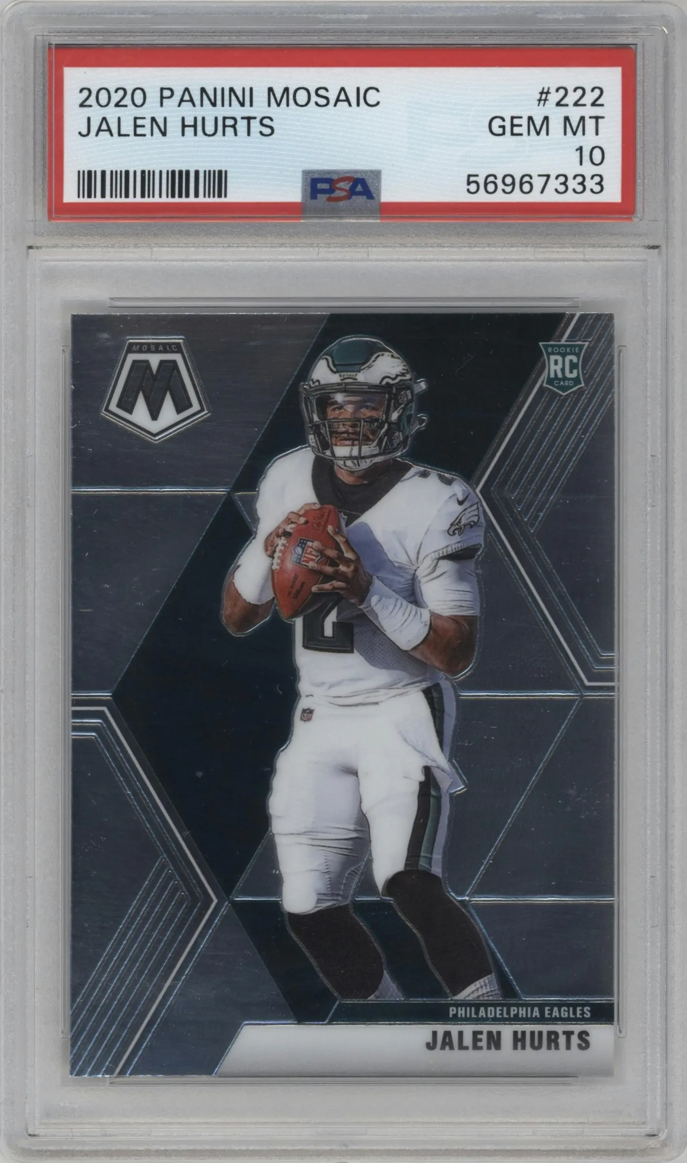 2020 Panini Mosaic Jalen Hurts #222 PSA 10