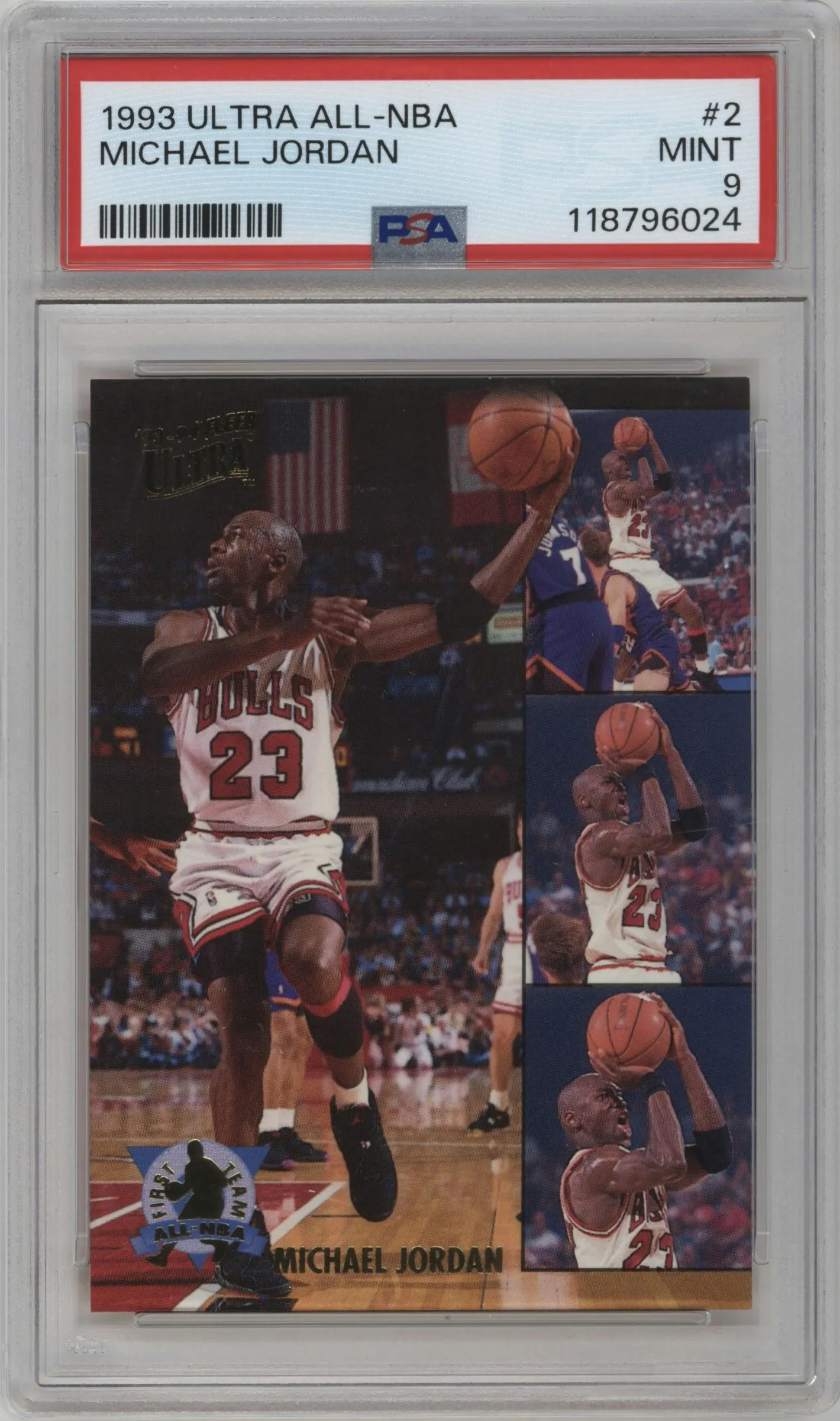 1993 Fleer Ultra All-NBA Michael Jordan #2 PSA 9