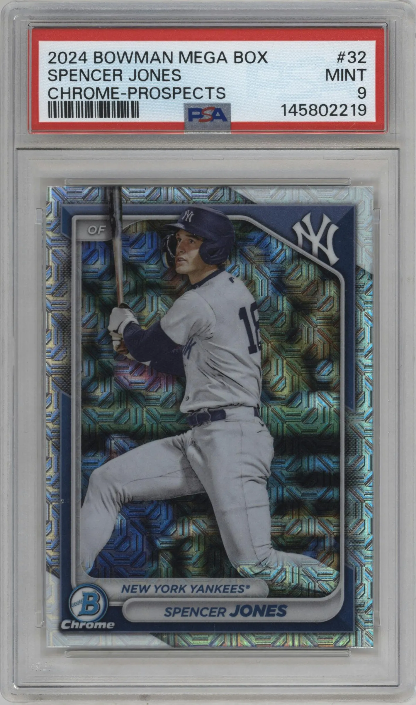 2024 Bowman Mega Box Chrome Pros. Spencer Jones #BCP-32 PSA 9