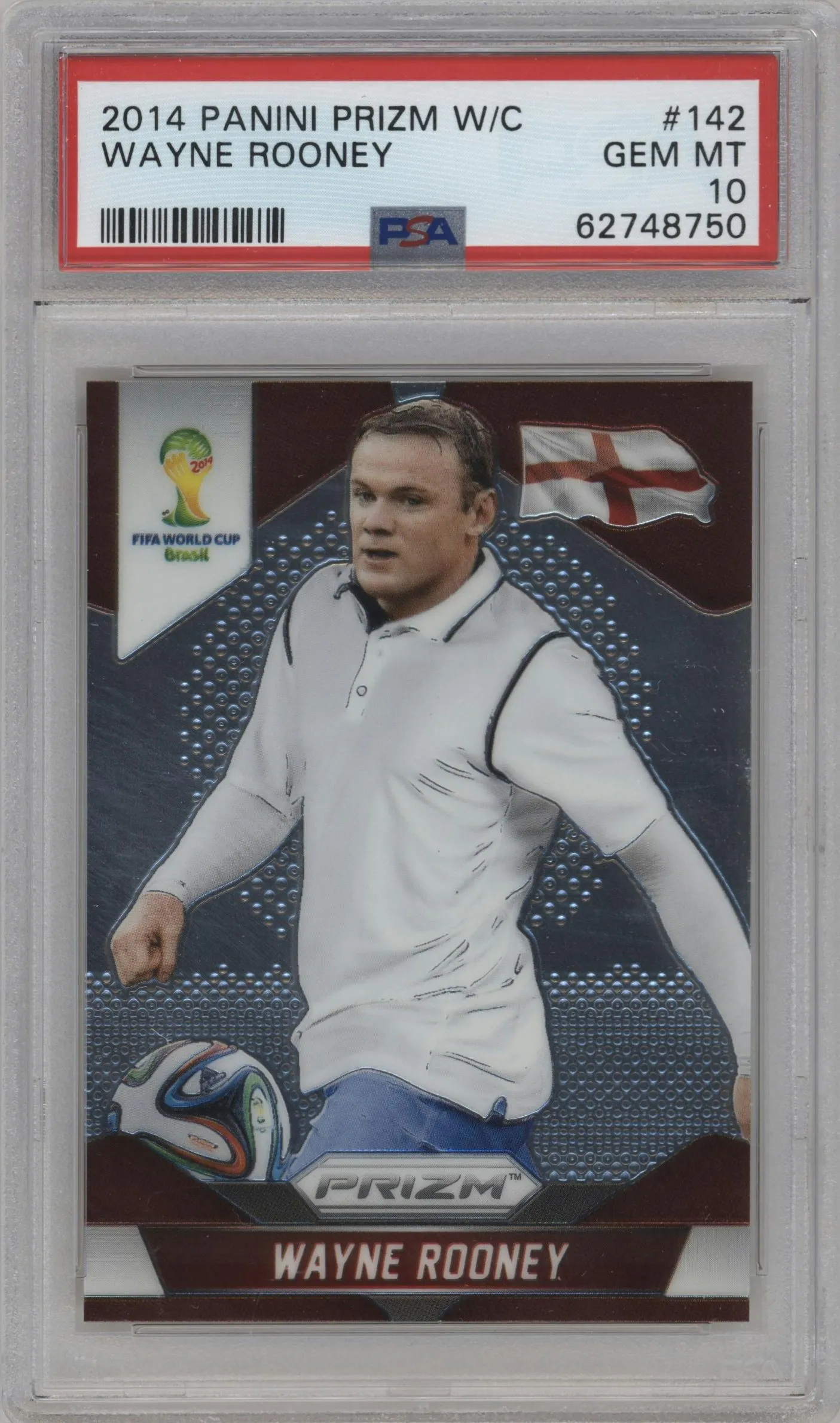 2014 Panini Prizm World Cup England Wayne Rooney #142 PSA 10