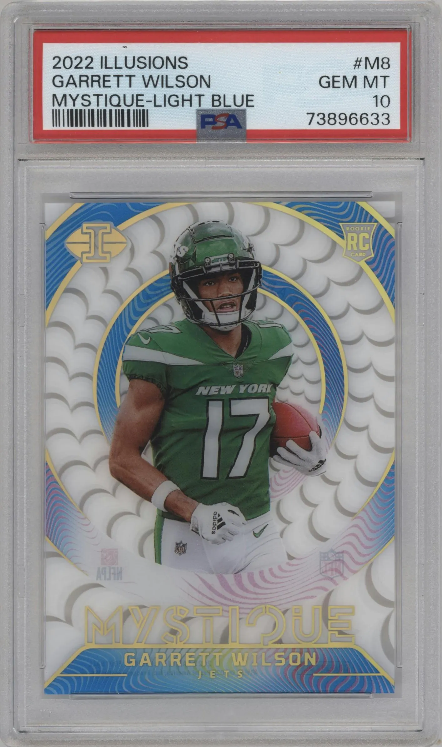 2022 Panini Illusions Mystique Garrett Wilson Light Blue #M-8 PSA 10