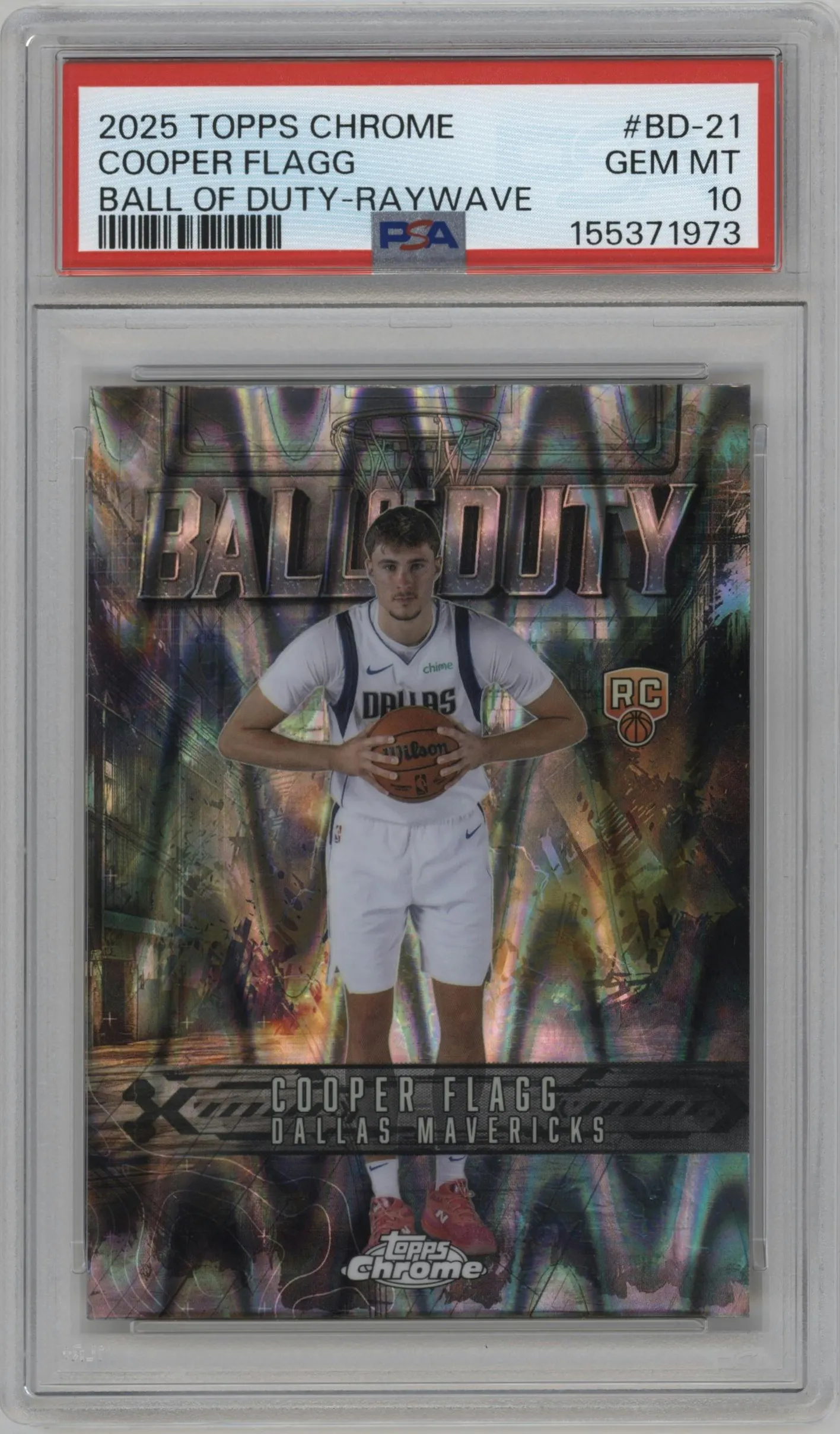 2025 Topps Chrome Ball of Duty Cooper Flagg RayWave Refractor #BD-21 PSA 10