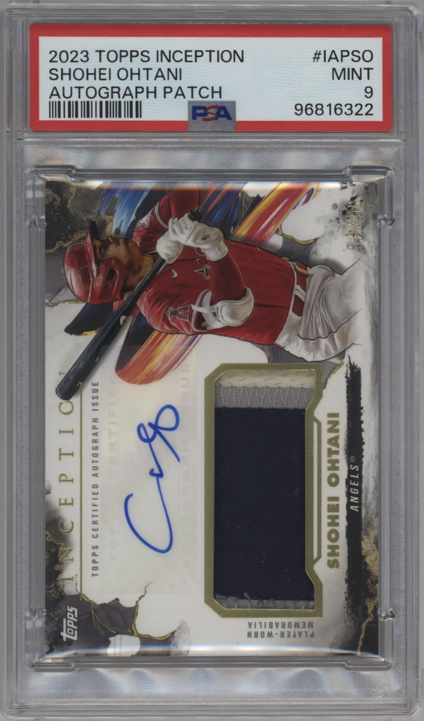 2023 Topps Inception Auto Patch Shohei Ohtani #IAP-SO PSA 9