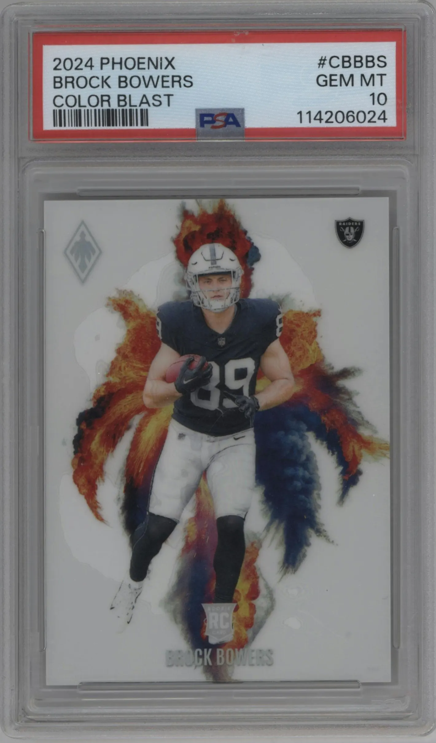 2024 Panini Phoenix Color Blast Brock Bowers PSA 10