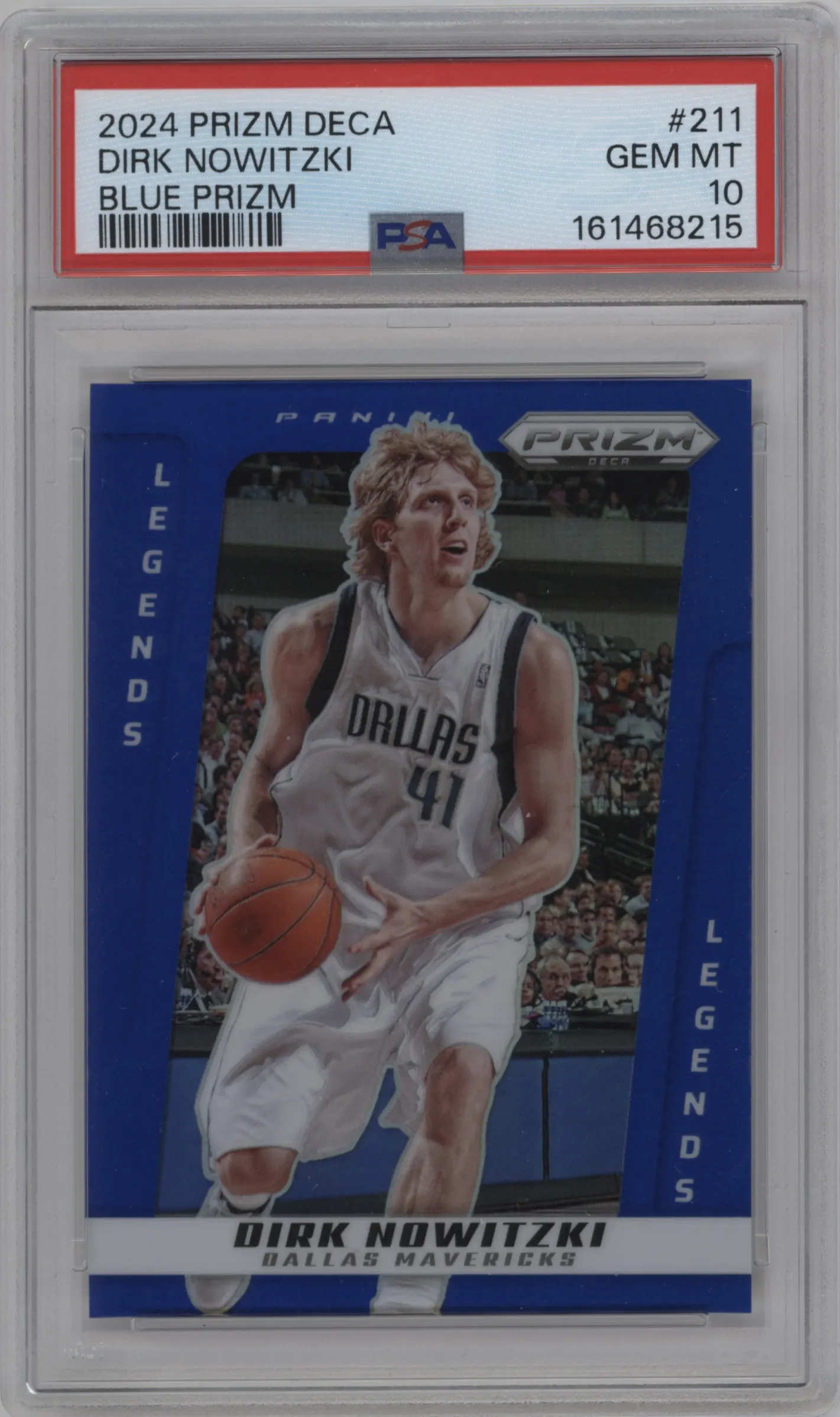 2024 Panini Prizm Deca Dirk Nowitzki Blue Prizm PSA 10