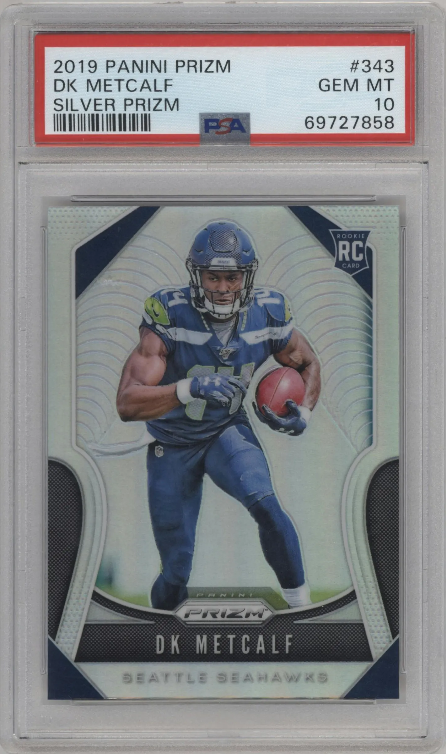 2019 Panini Prizm DK Metcalf Silver Prizm PSA 10