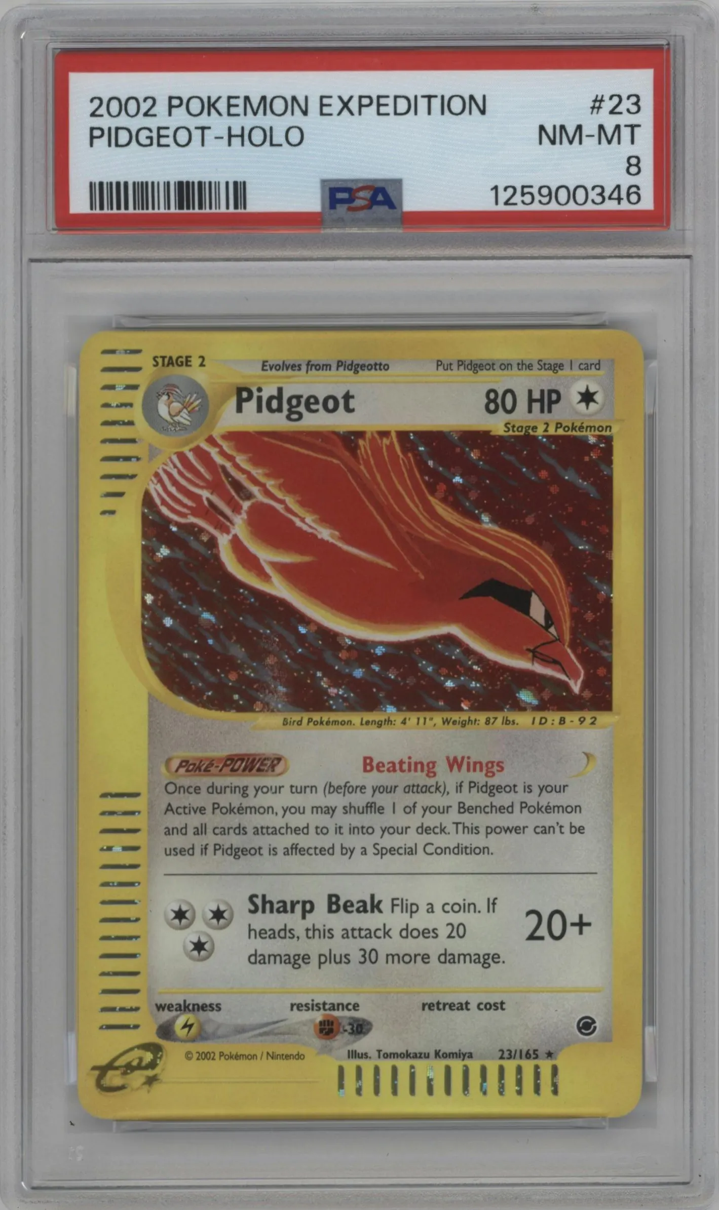 2002 Pokemon E-CARD Expedition Pidgeot #23 PSA 8