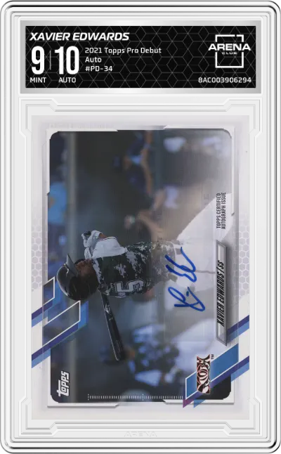 2021 Topps Pro Debut Auto Xavier Edwards #PD-34 ARENA CLUB 9