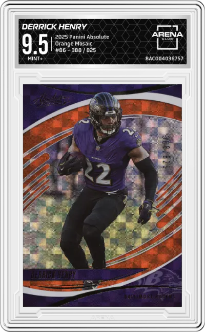 2025 Panini Absolute Derrick Henry Orange Mosaic #86 ARENA CLUB 9.5
