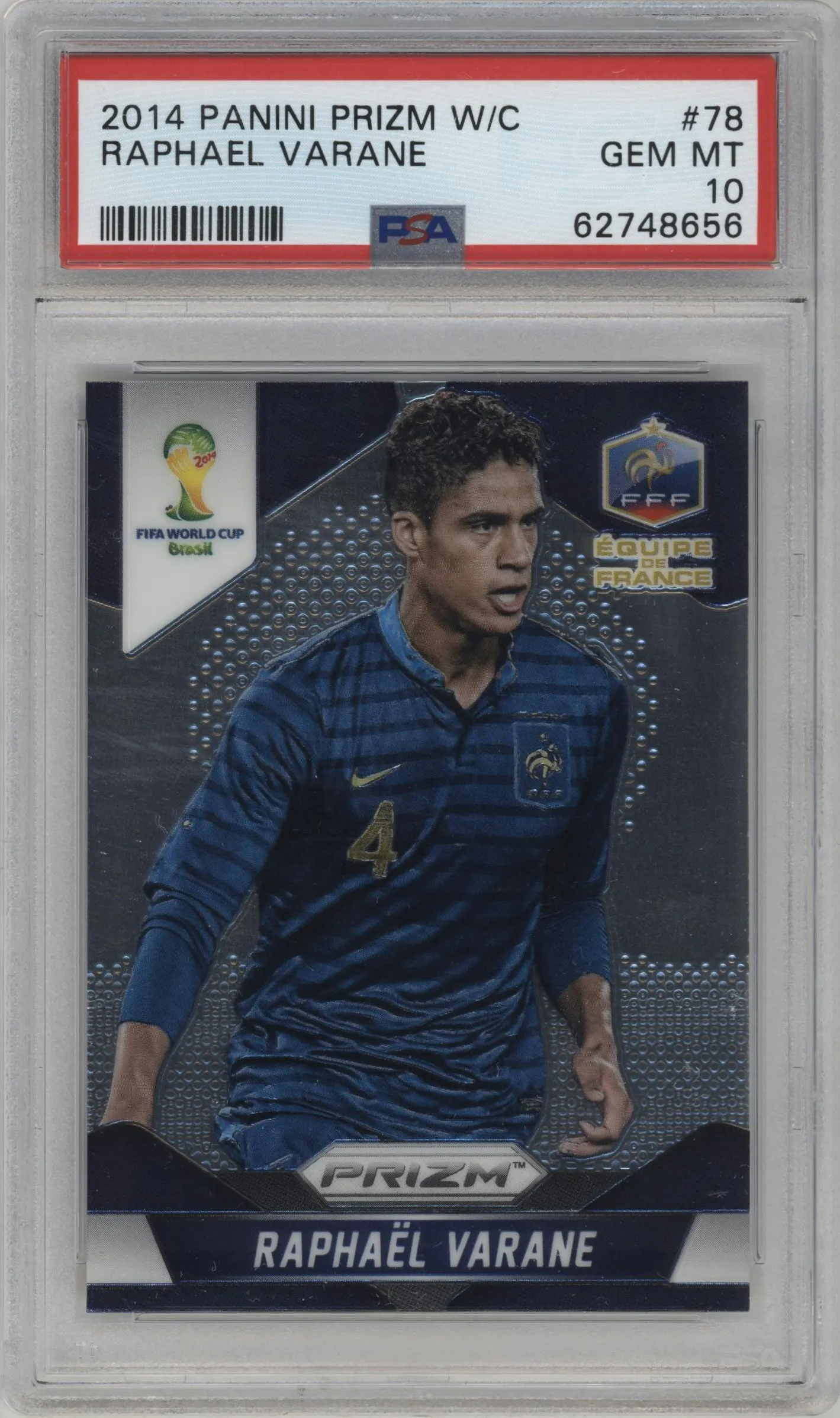 2014 Panini Prizm World Cup France Raphael Varane PSA 10
