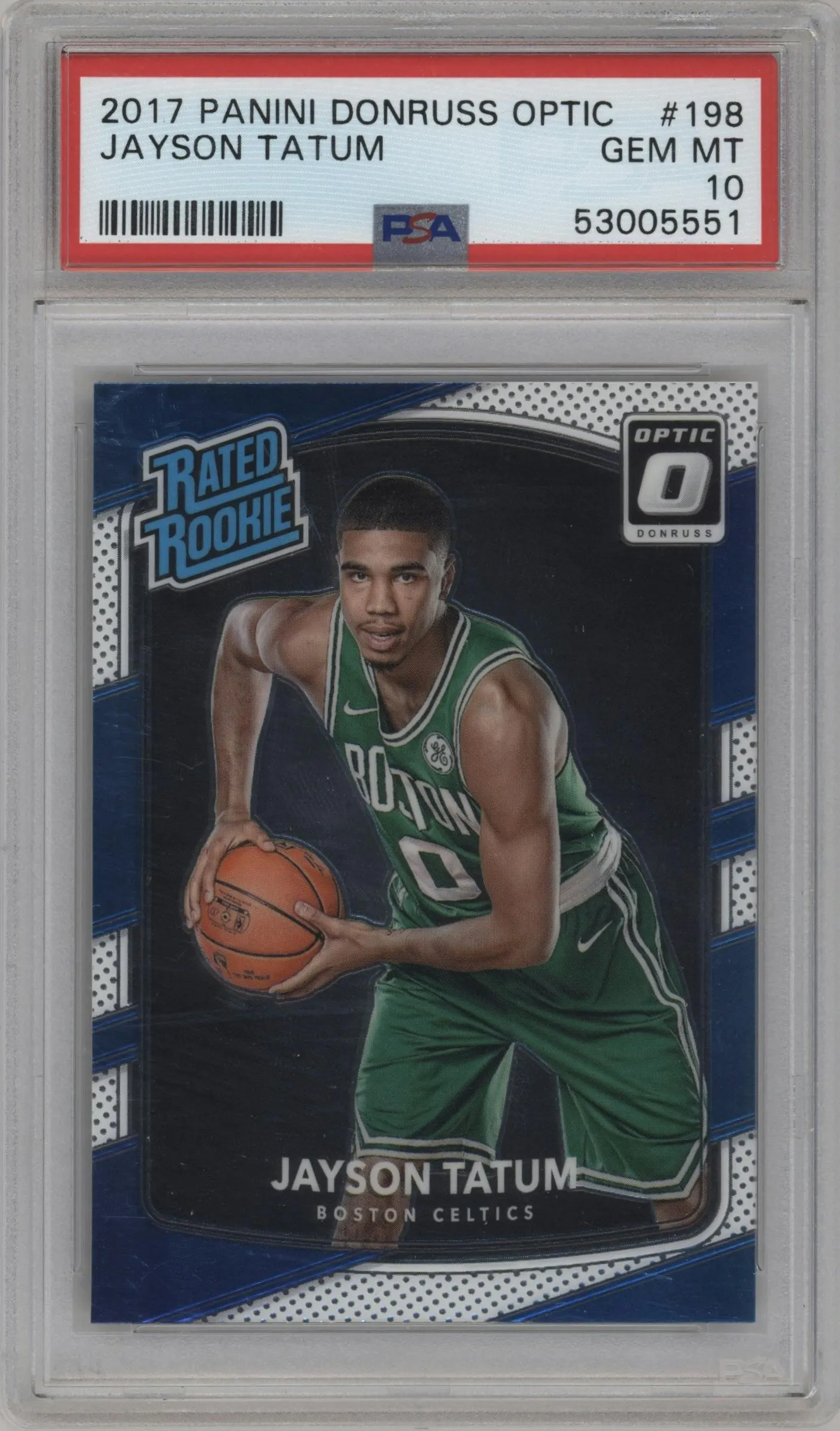 2017 Panini Donruss Optic Rated Rookie Jayson Tatum #198 PSA 10