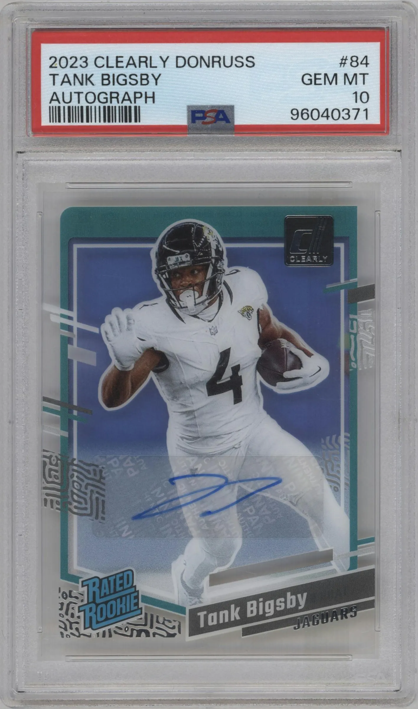2023 Clearly Donruss Rtd.Rke.Auto Tank Bigsby #84 PSA 10