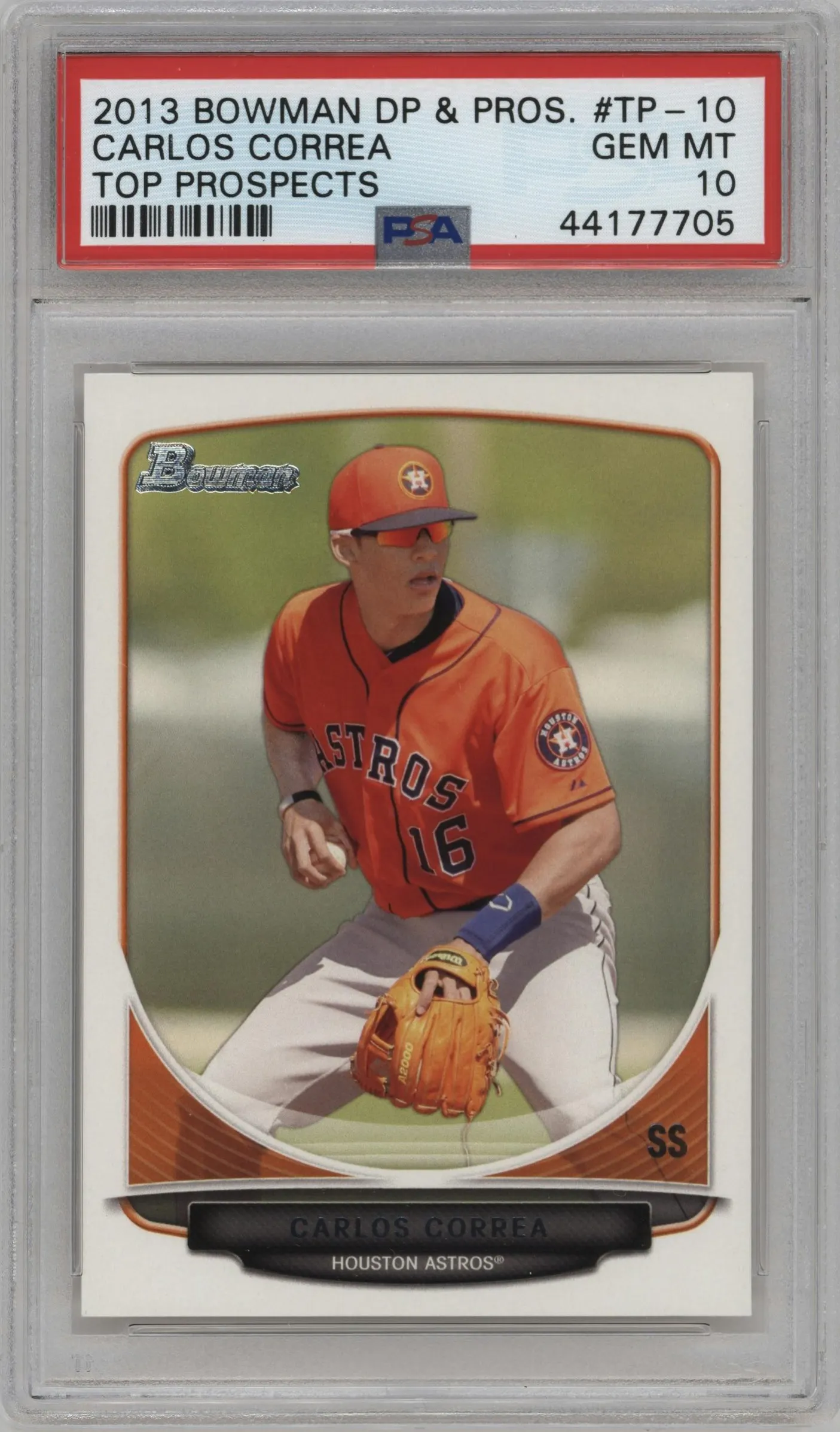2013 Bowman Draft Picks & Prospects Top Prospect Carlos Correa #TP-10 PSA 10