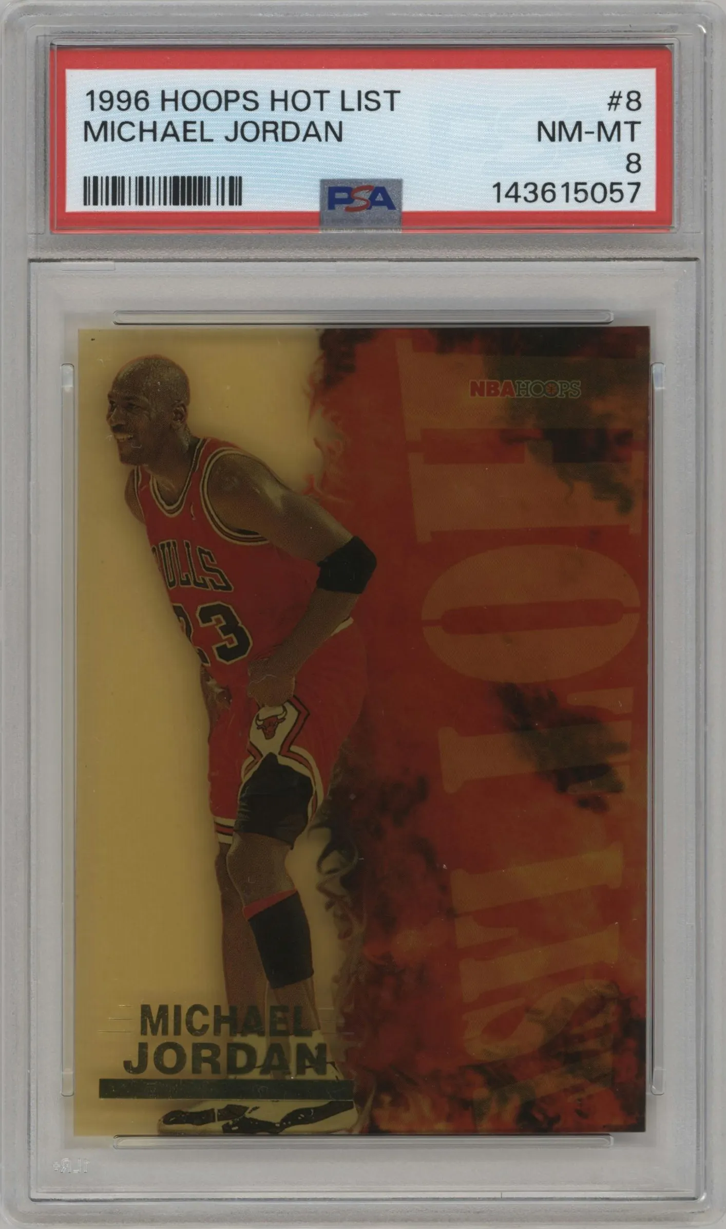 1996 NBA Hoops Hot List Michael Jordan #8 PSA 8