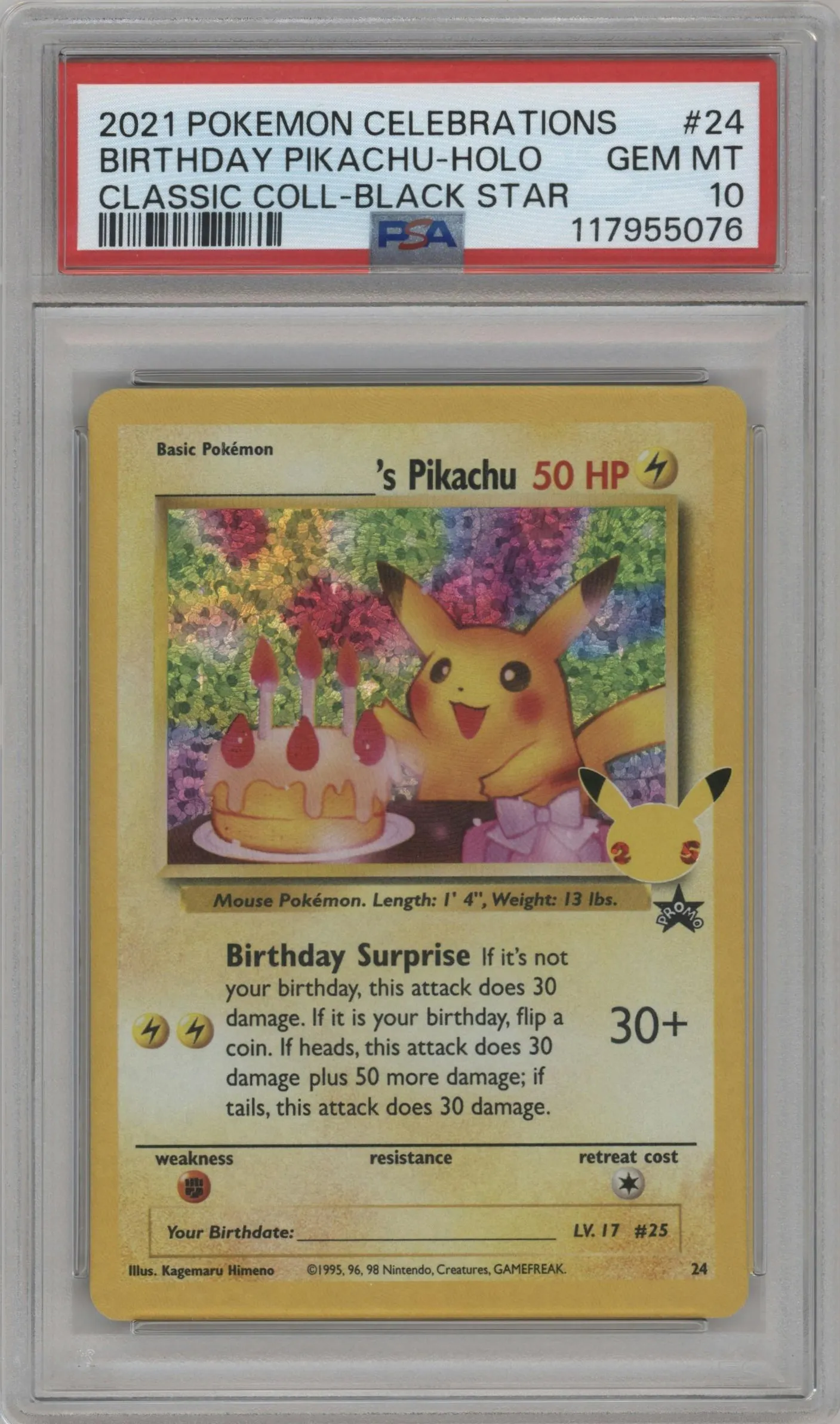 2021 Pokemon SWSH Celebrations CC _____'s Pikachu #24 PSA 10