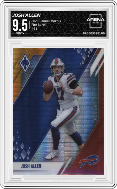 2021 Panini Phoenix Josh Allen Fire Burst #11 ARENA CLUB 9.5