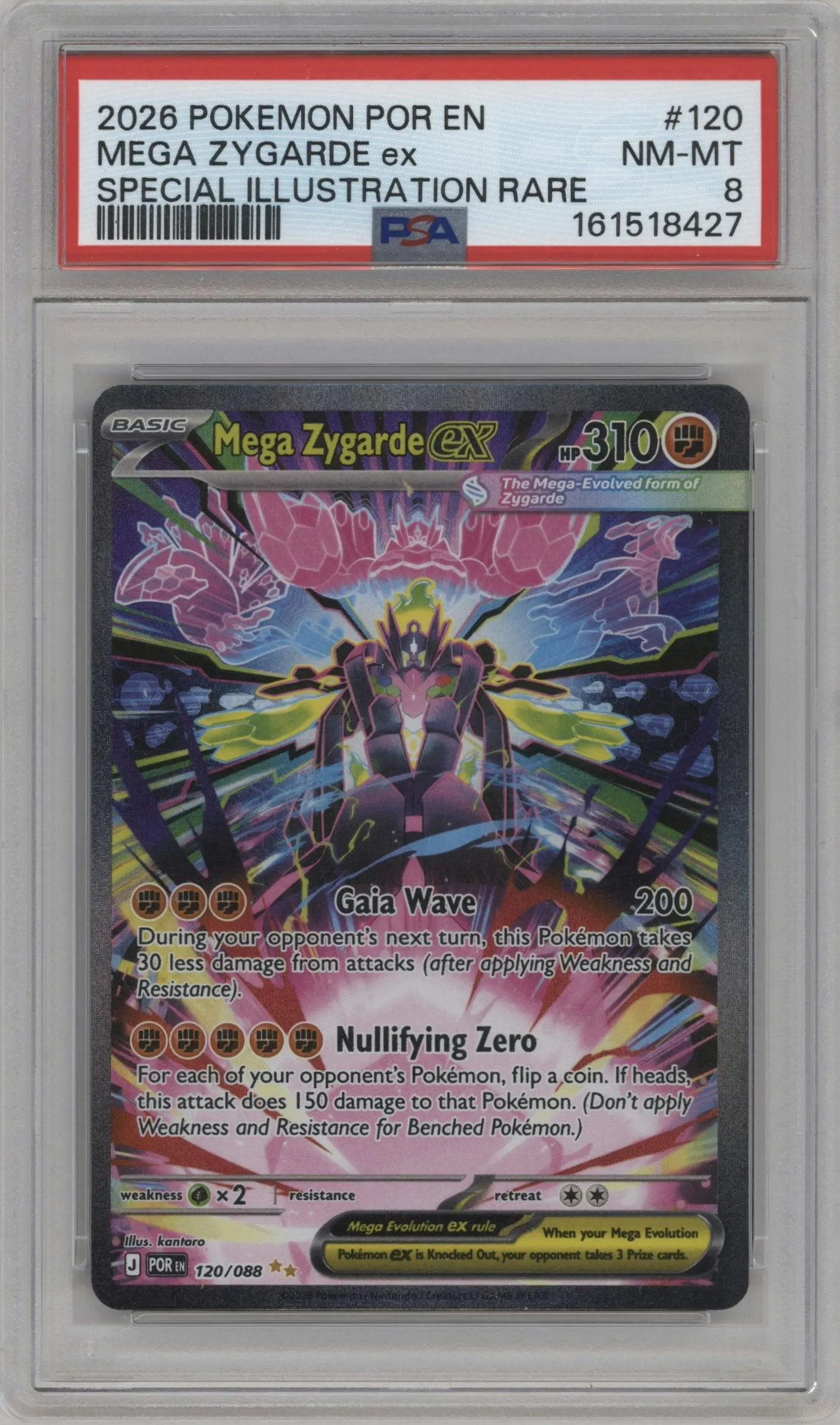 2026 Pokemon Mega Evolution Perfect Order Mega Zygarde ex #120 PSA 8