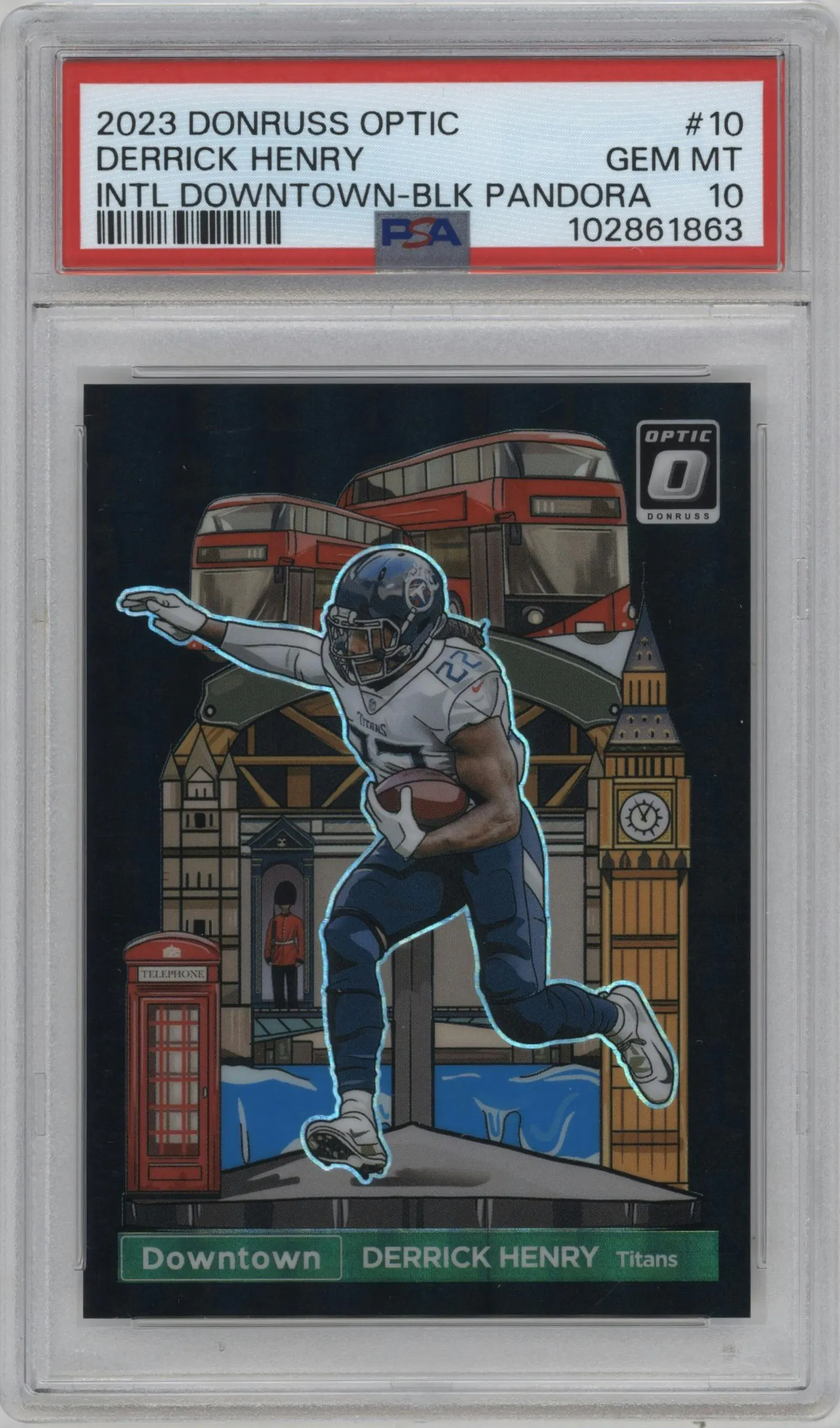 2023 Donruss Optic International Downtown Derrick Henry Black Pandora #10 PSA 10