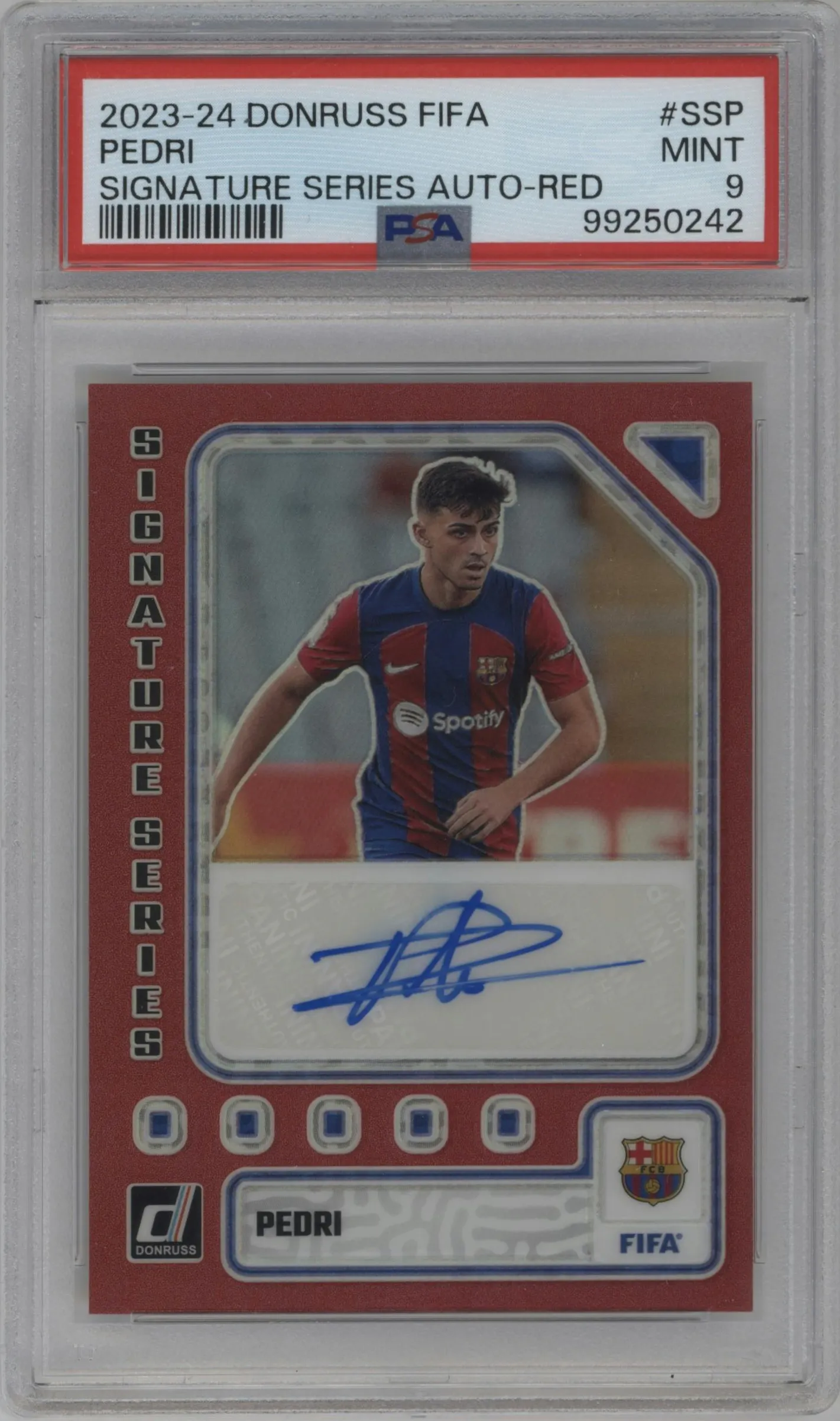 2023 Panini Donruss Sig.Series Pedri Red #SS-P PSA 9