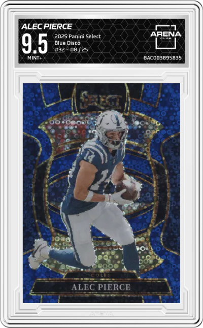 2025 Panini Select Alec Pierce Blue Disco Prizm #32 ARENA CLUB 9.5