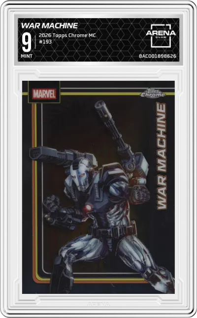 2026 Topps Chrome Marvel Comics War Machine #193 ARENA CLUB 9