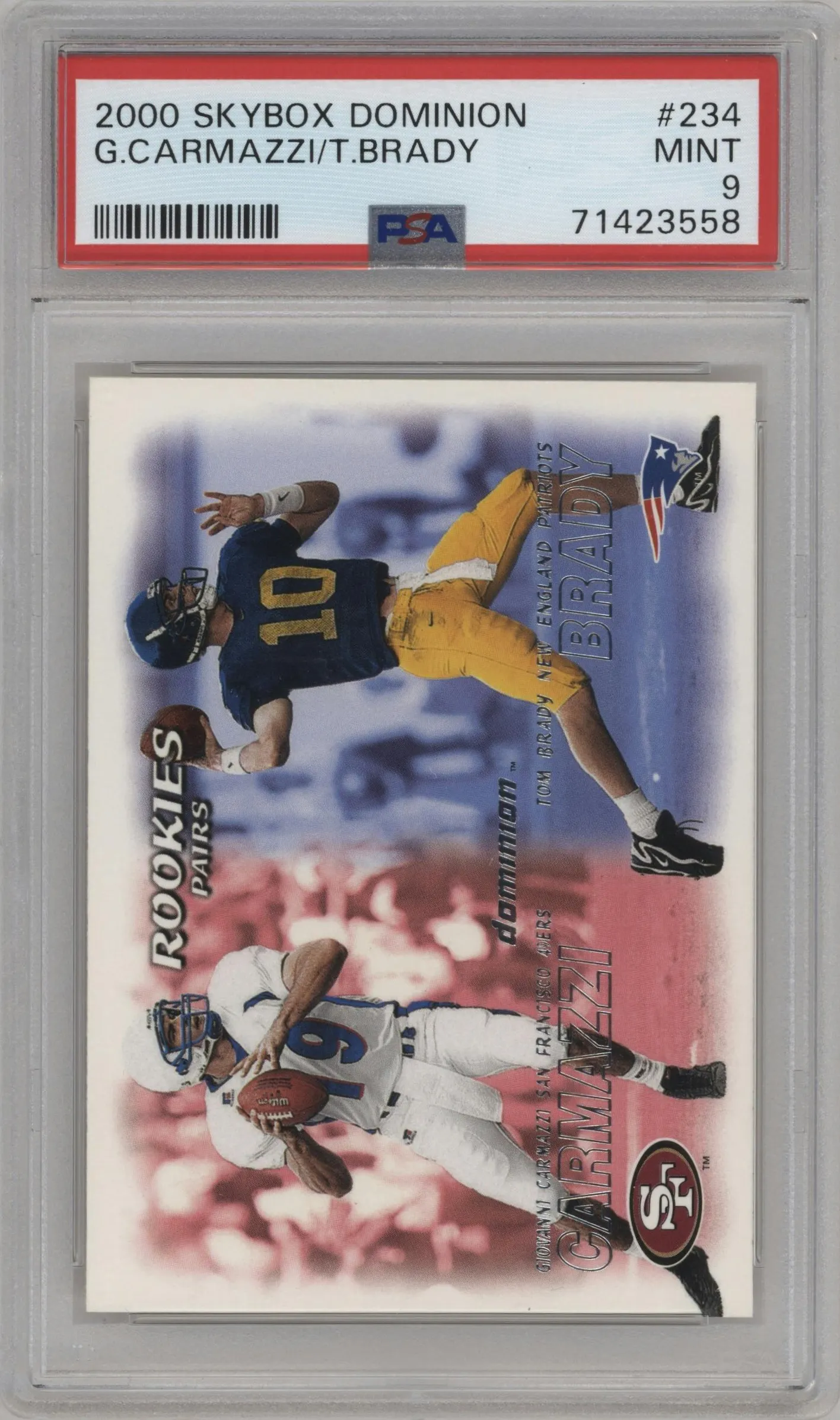 2000 Skybox Dominion Giovanni Carmazzi/Tom Brady PSA 9