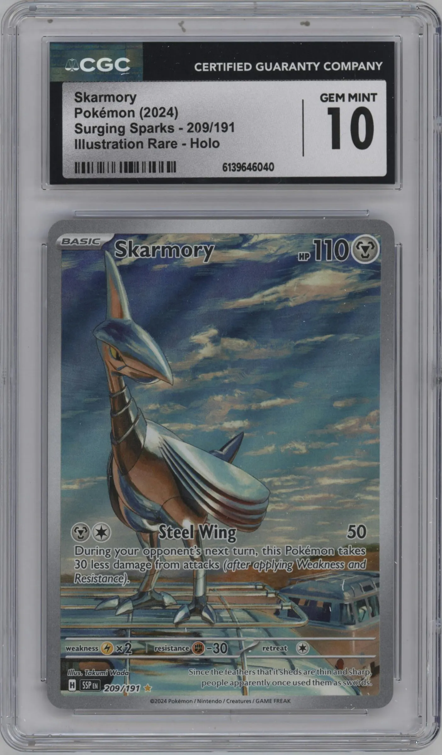 2024 Pokemon SV Surging Sparks Skarmory #209 PSA 10