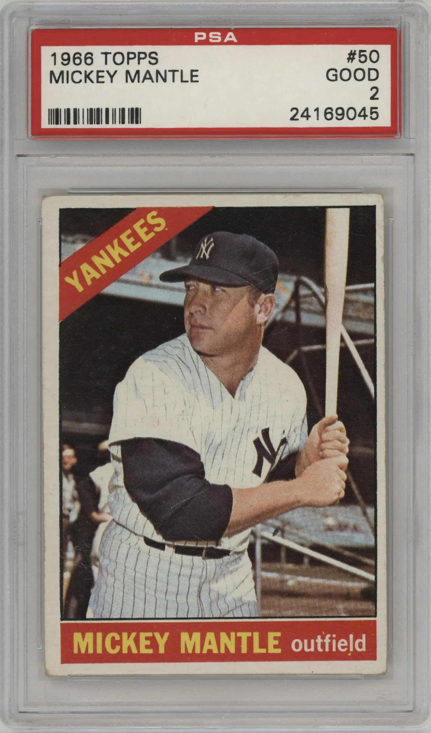 1966 Topps Mickey Mantle #50 PSA 2